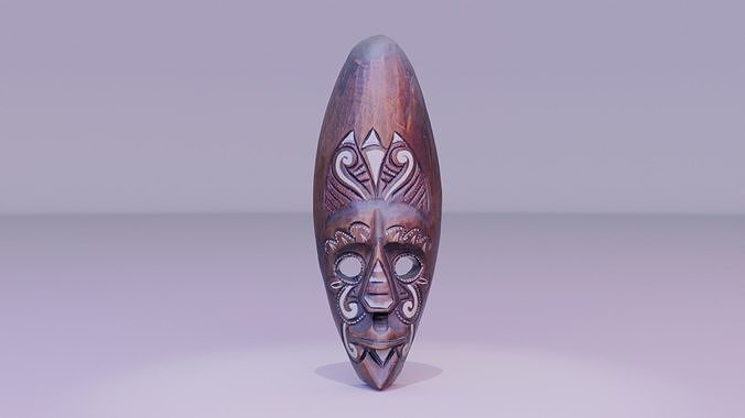 Decorative African wall Mask 10 high-poly 3D model