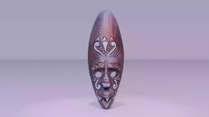 Decorative African wall Mask 10 high-poly