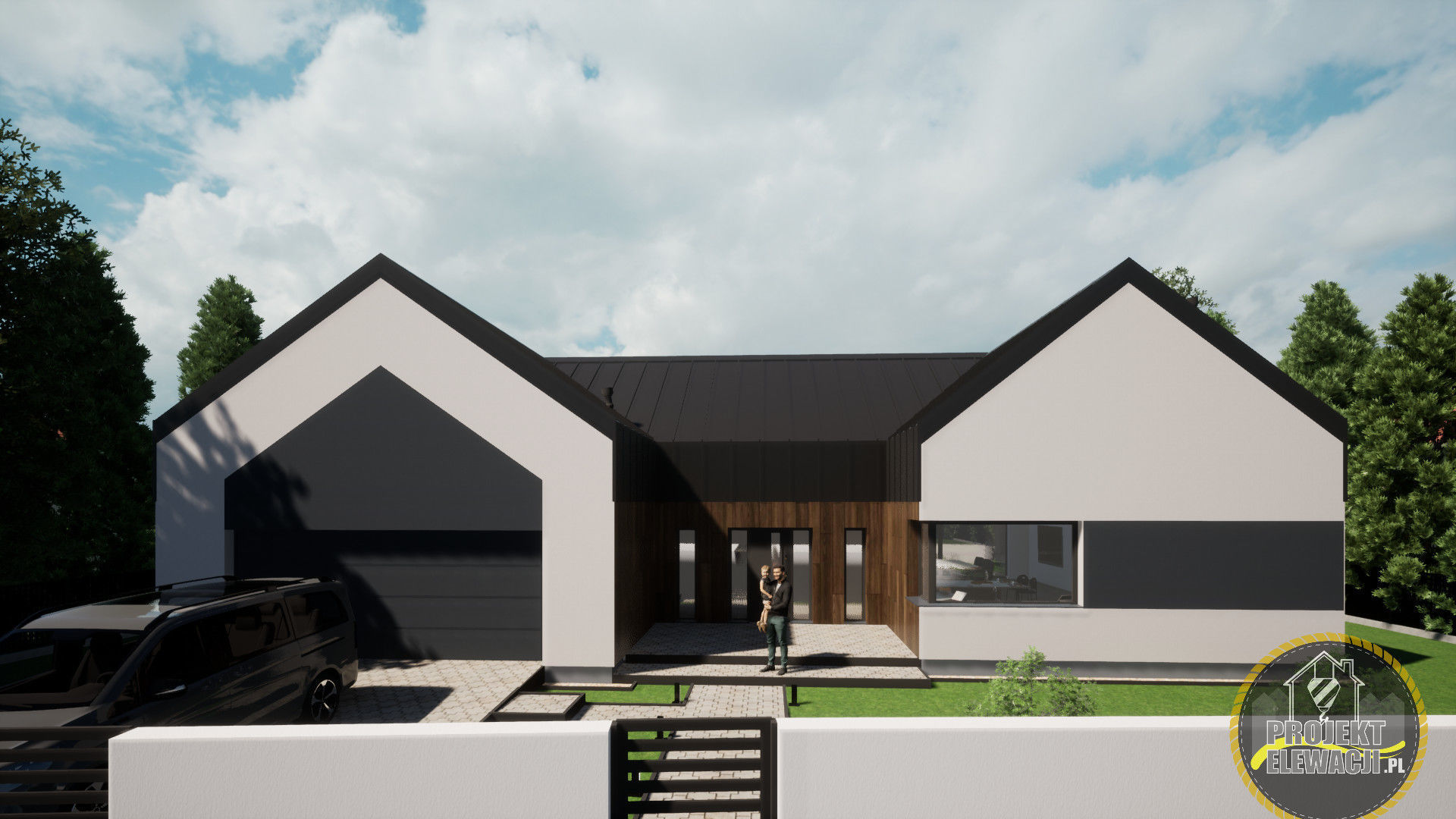 double barn house model 3D model_4