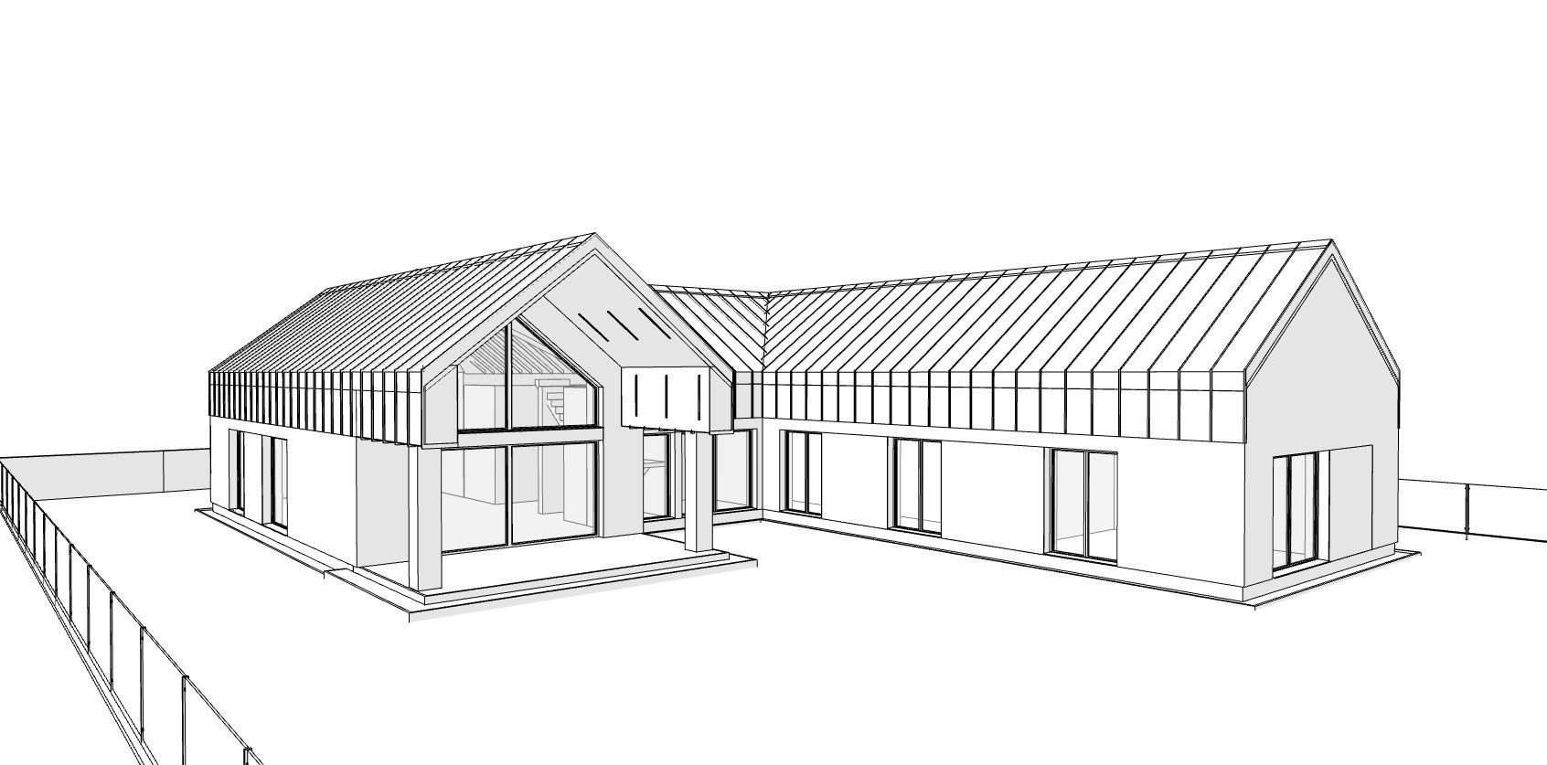double barn house model 3D model_7