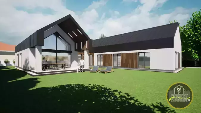 double barn house model 3D model