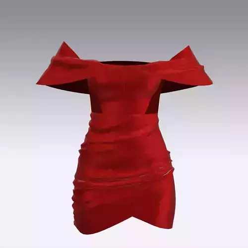 DRESS SATIN RED DRAPED CORSET DRESS LOOK