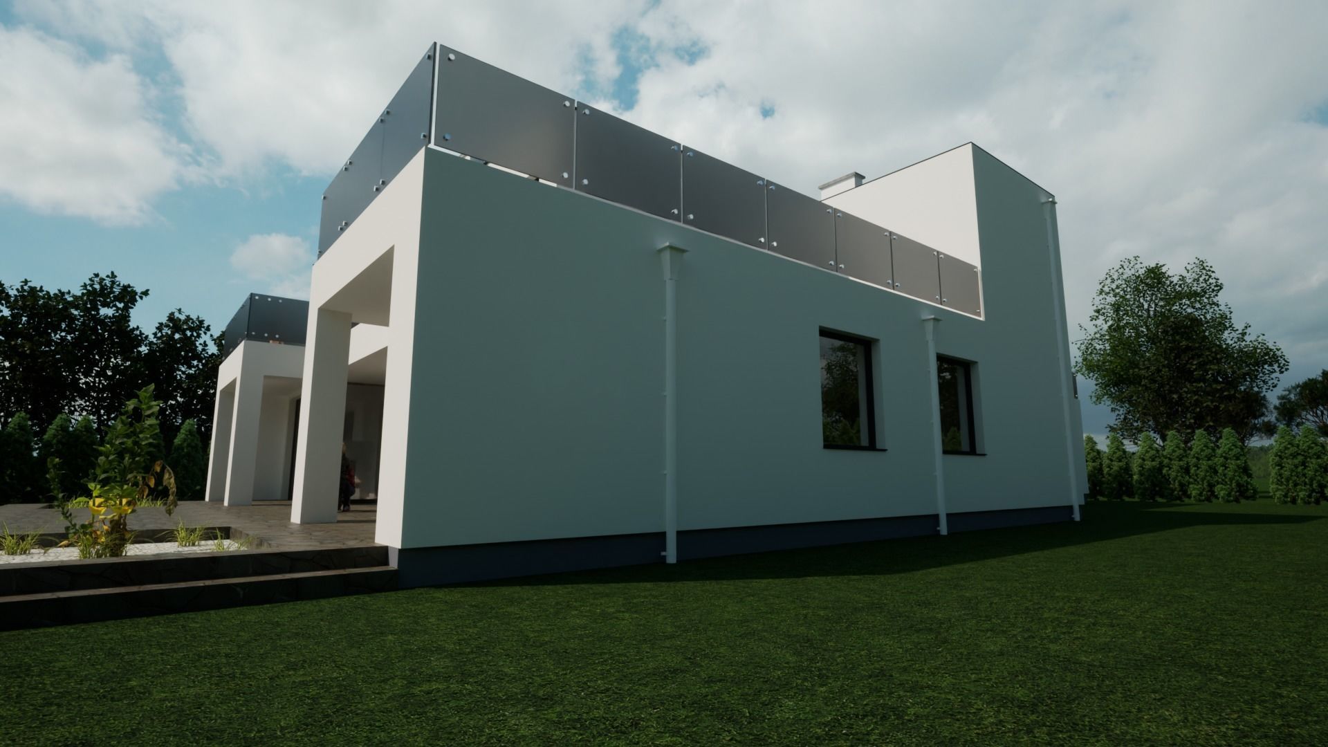 Modern flat house 3D model_9