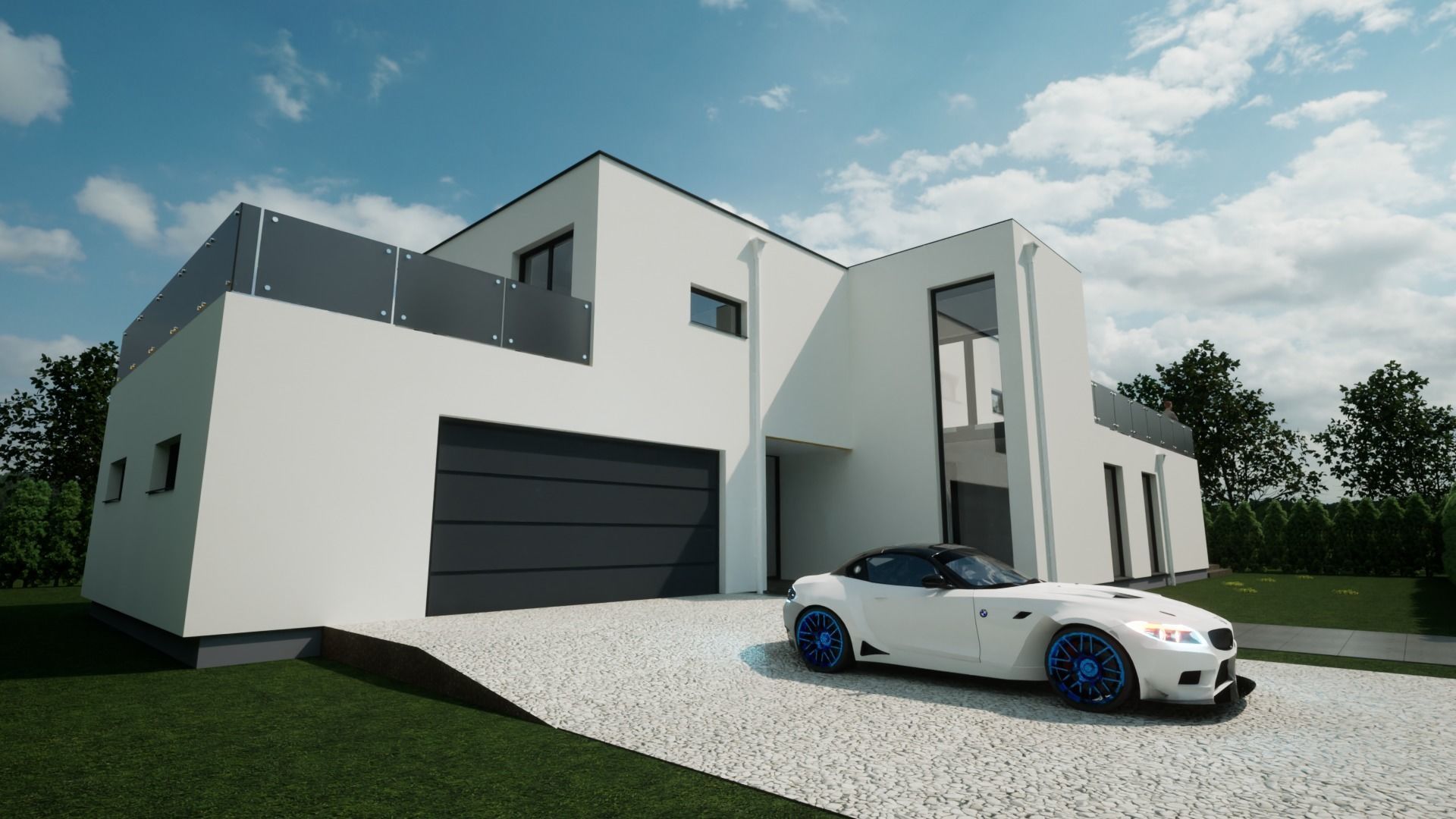 Modern flat house 3D model_2