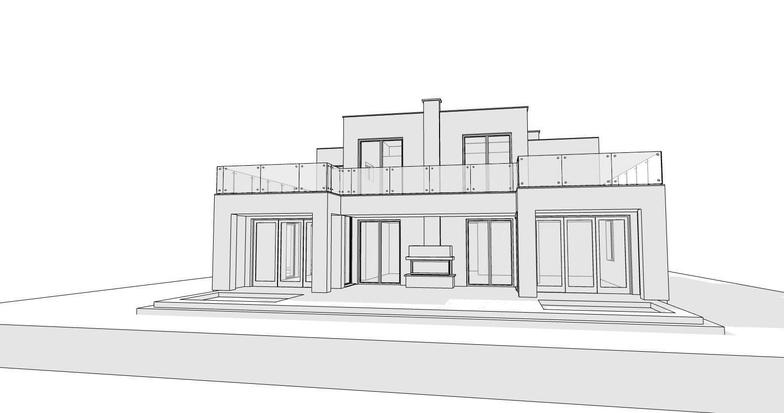 Modern flat house 3D model_3