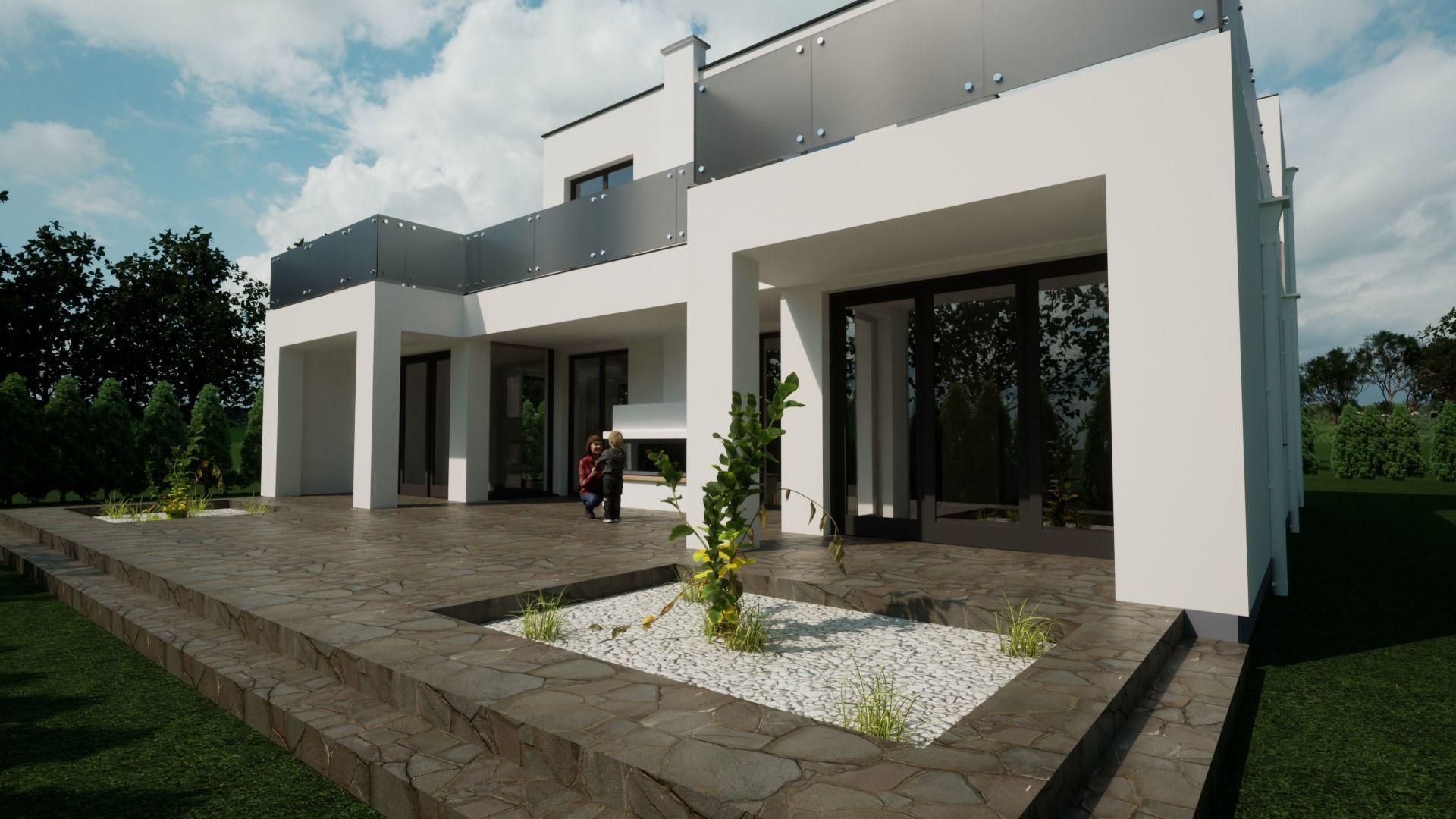 Modern flat house 3D model_11