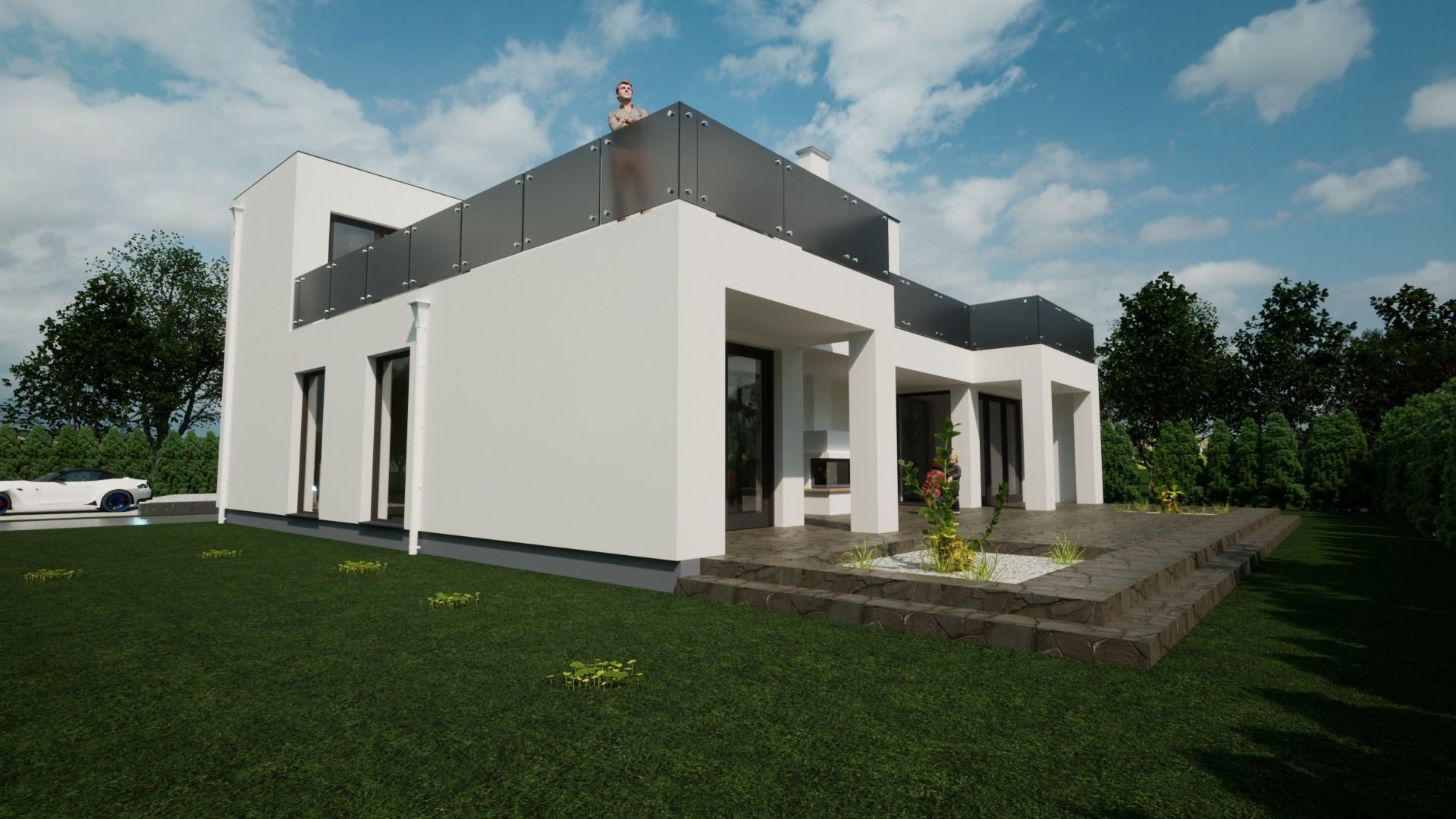 Modern flat house 3D model_7