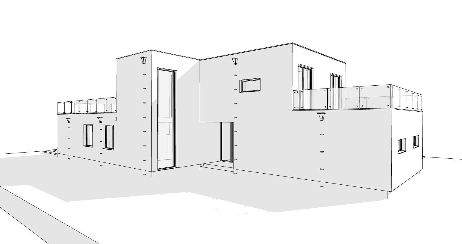 Modern flat house 3D model_6