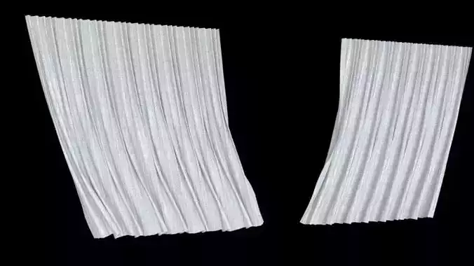 Animated Opening Curtain 3D model