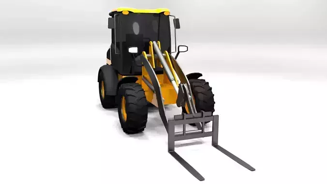 JCB EXCAVATOR FORKLIFT LOWPOLY Low-poly 3D model