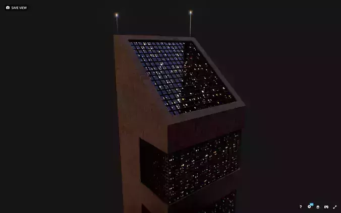 Low Poly - Futuristic Sci-fi Skyscraper Building Low-poly 3D model