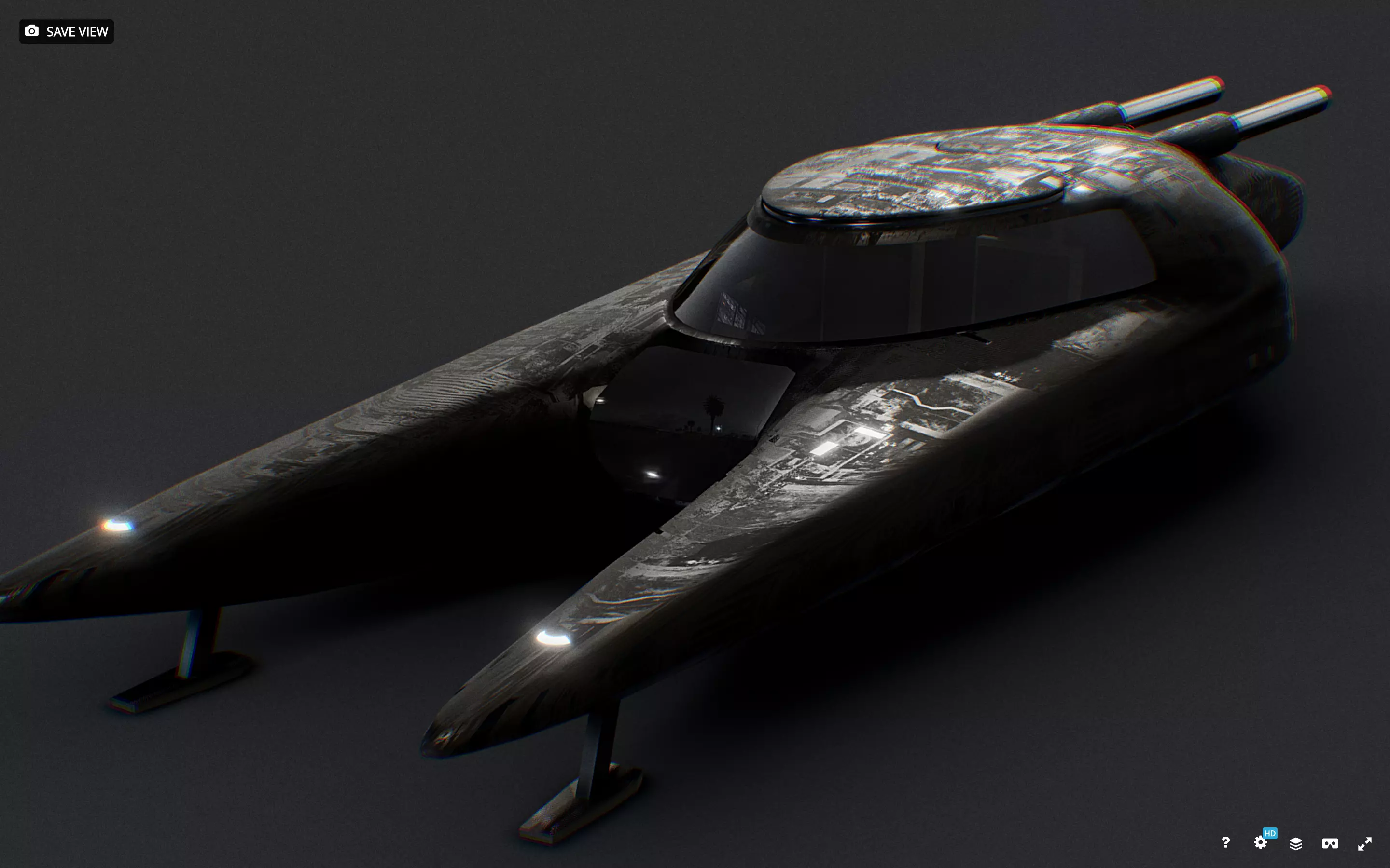 Sci-Fi Flying Vehicle Low-poly 3D model_0