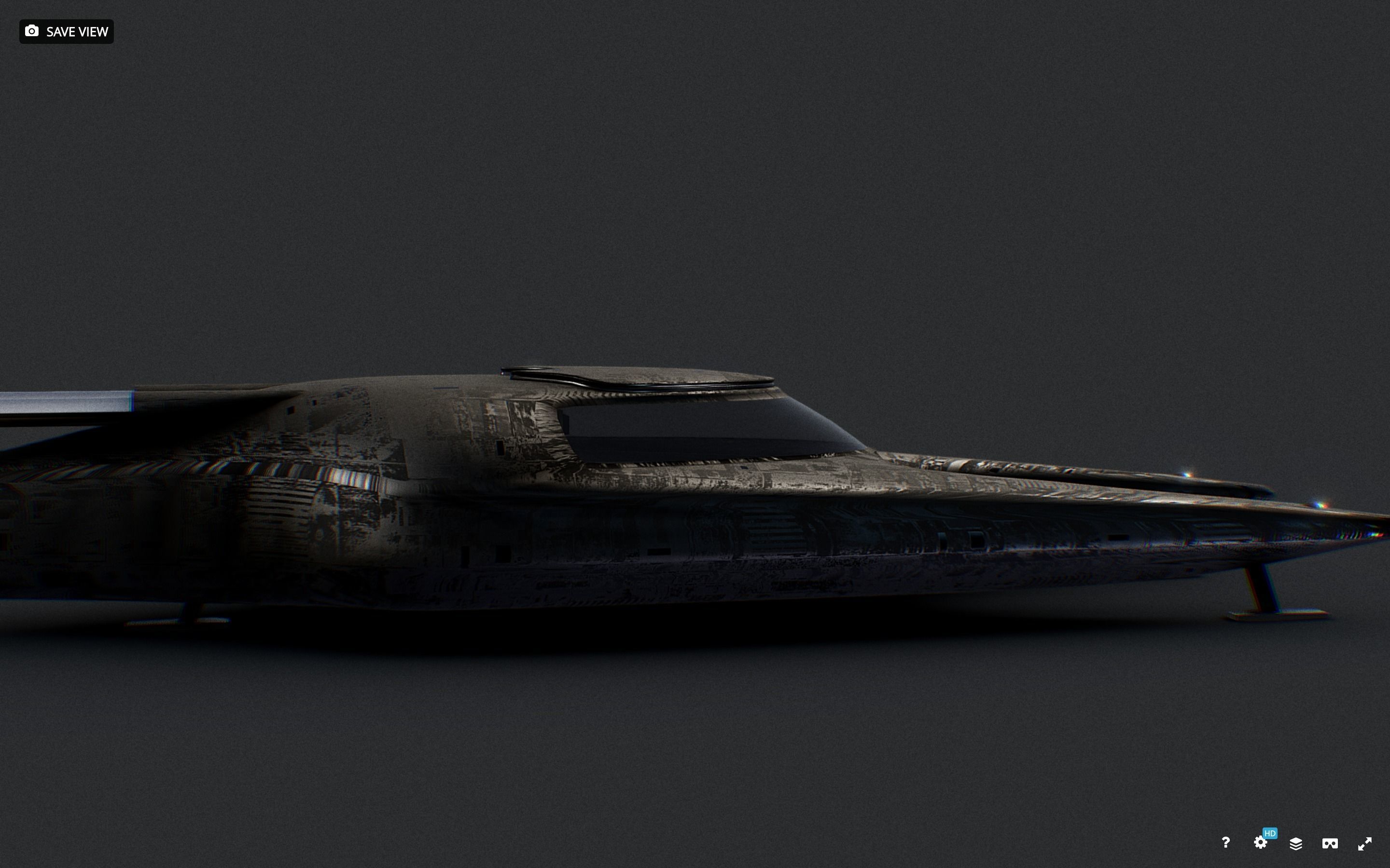 Sci-Fi Flying Vehicle Low-poly 3D model_9