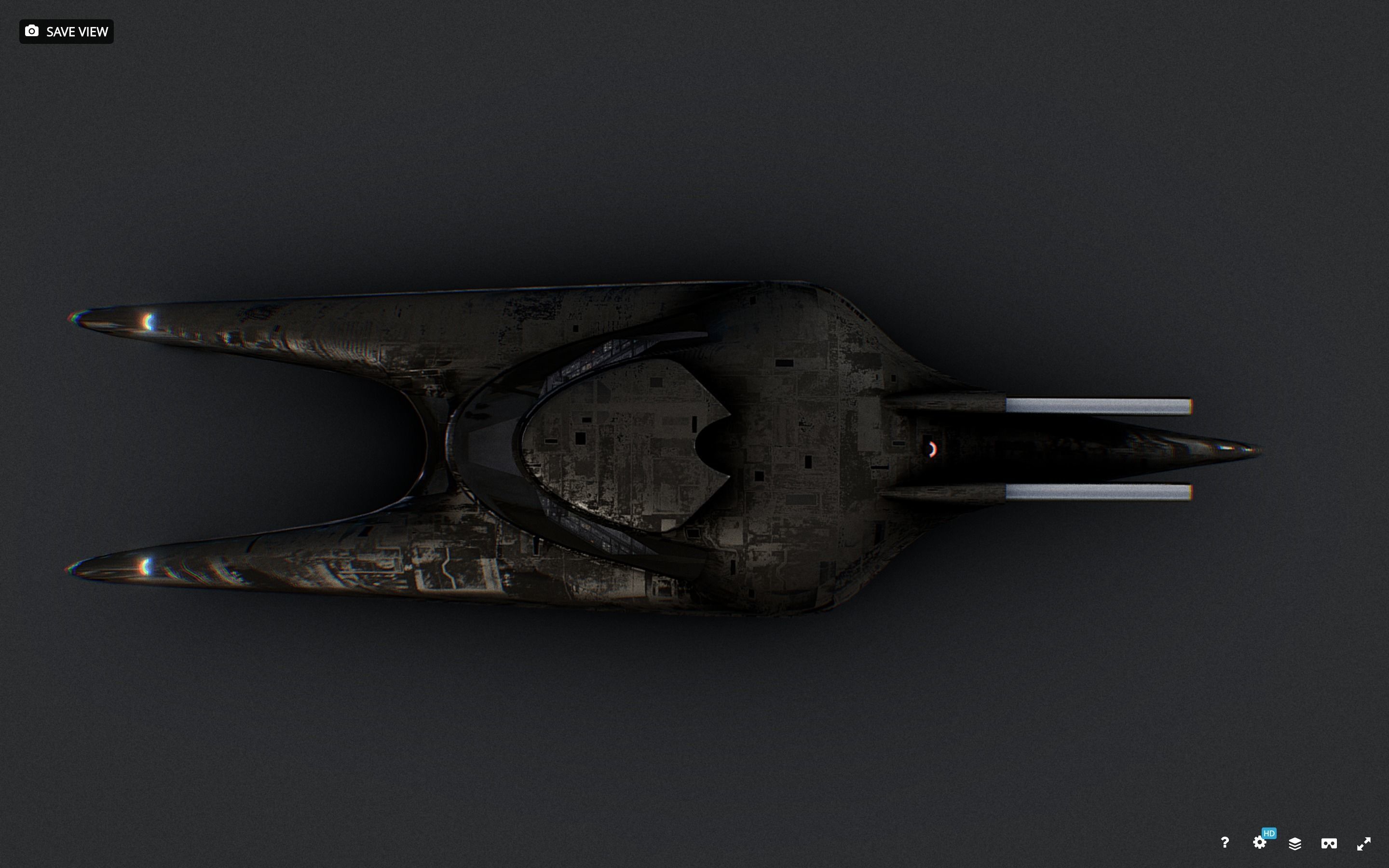 Sci-Fi Flying Vehicle Low-poly 3D model_6