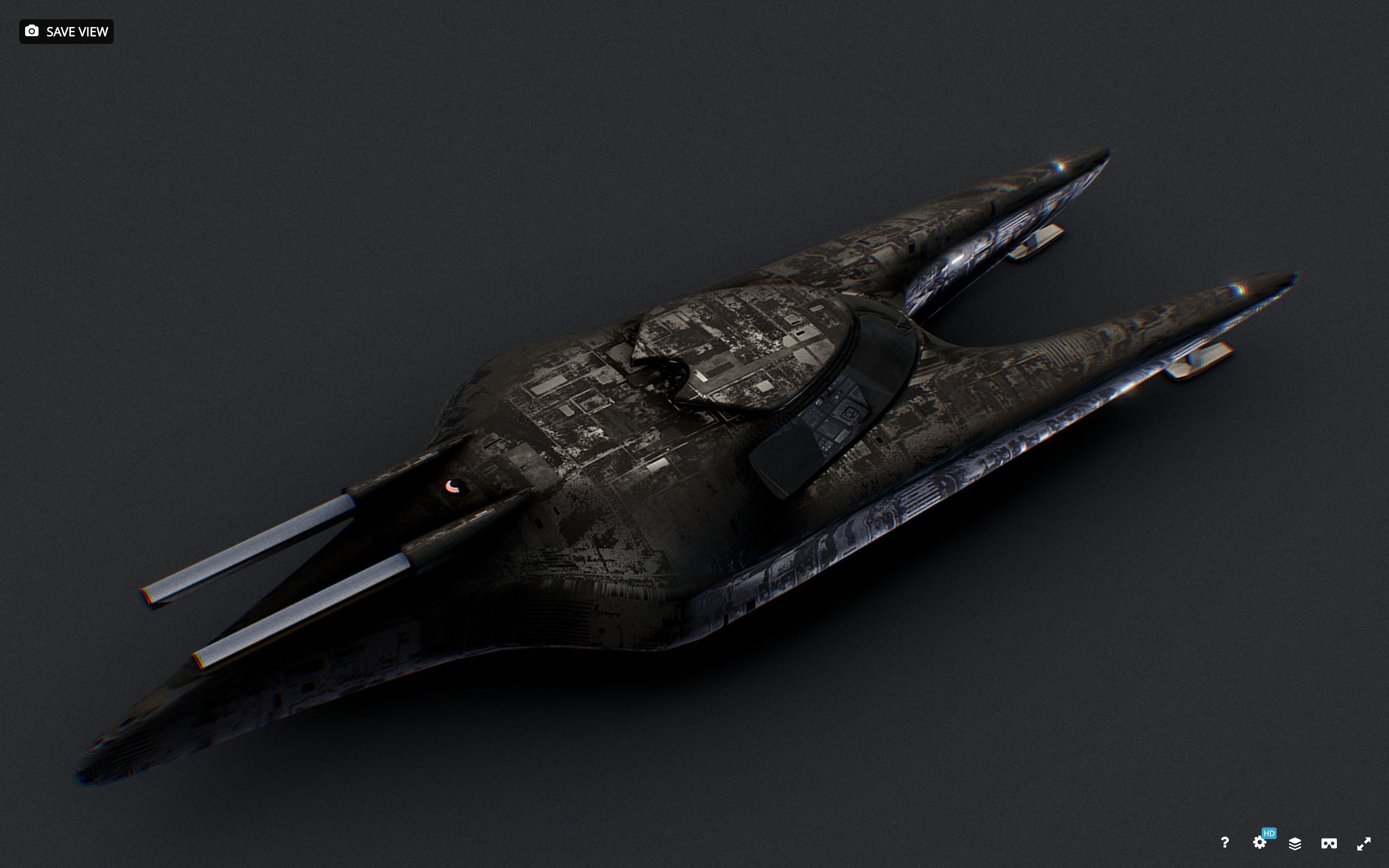 Sci-Fi Flying Vehicle Low-poly 3D model_4