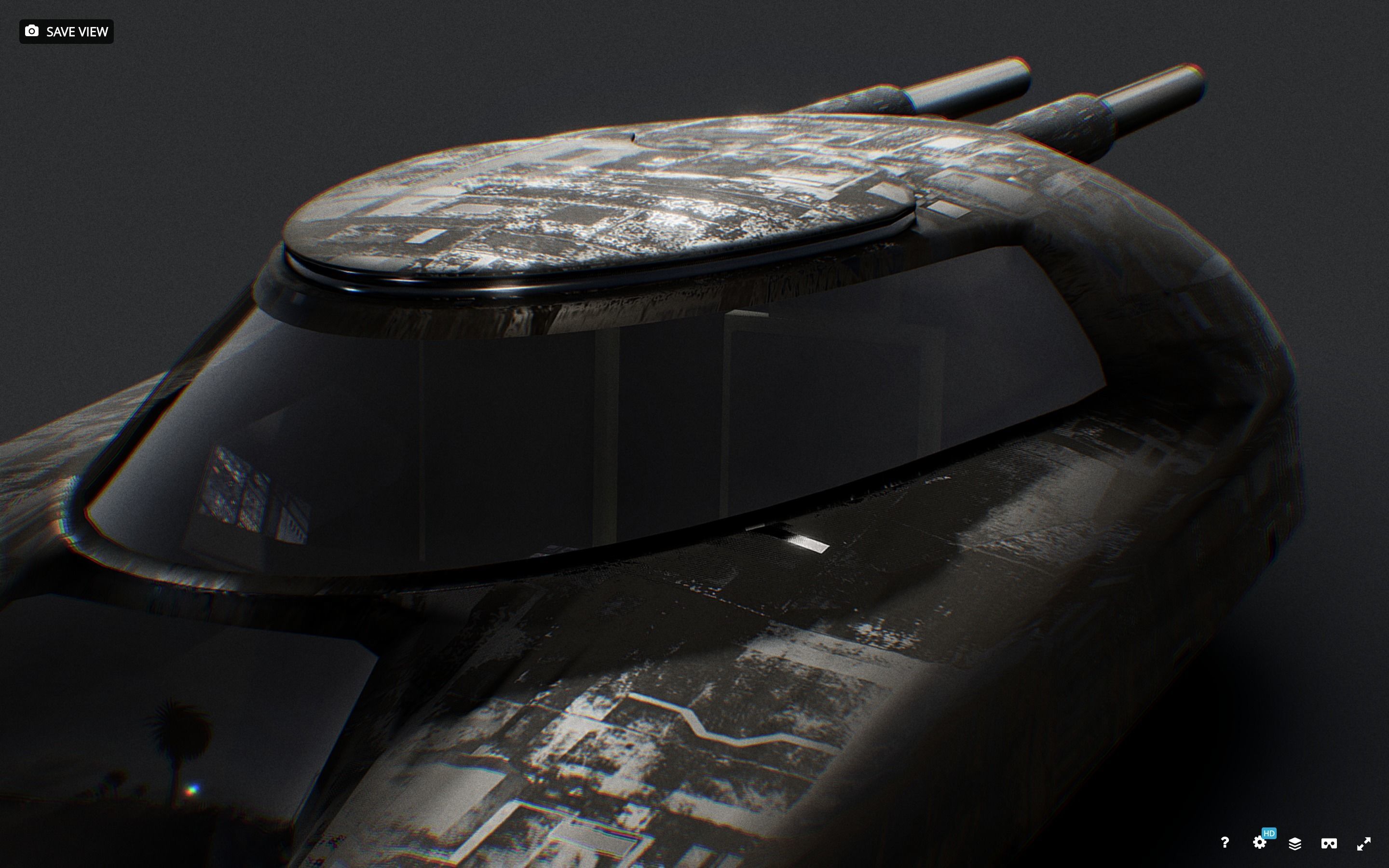 Sci-Fi Flying Vehicle Low-poly 3D model_7