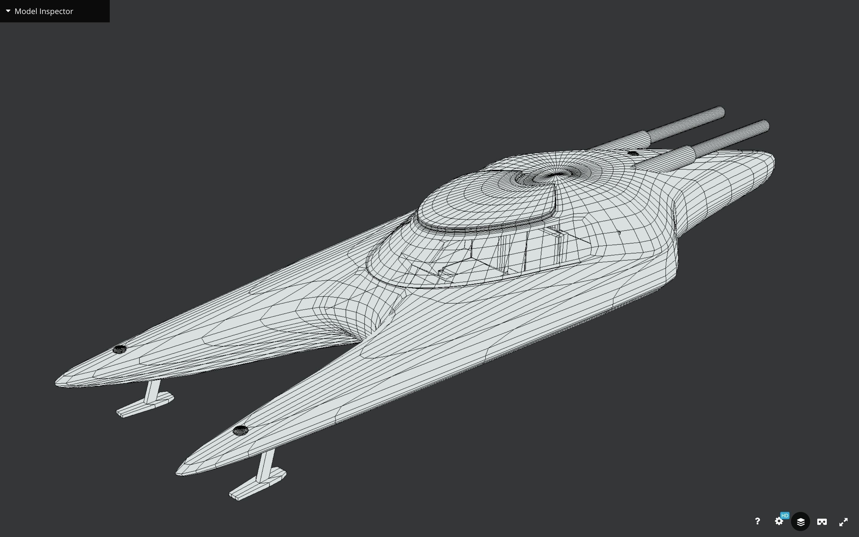 Sci-Fi Flying Vehicle Low-poly 3D model_11