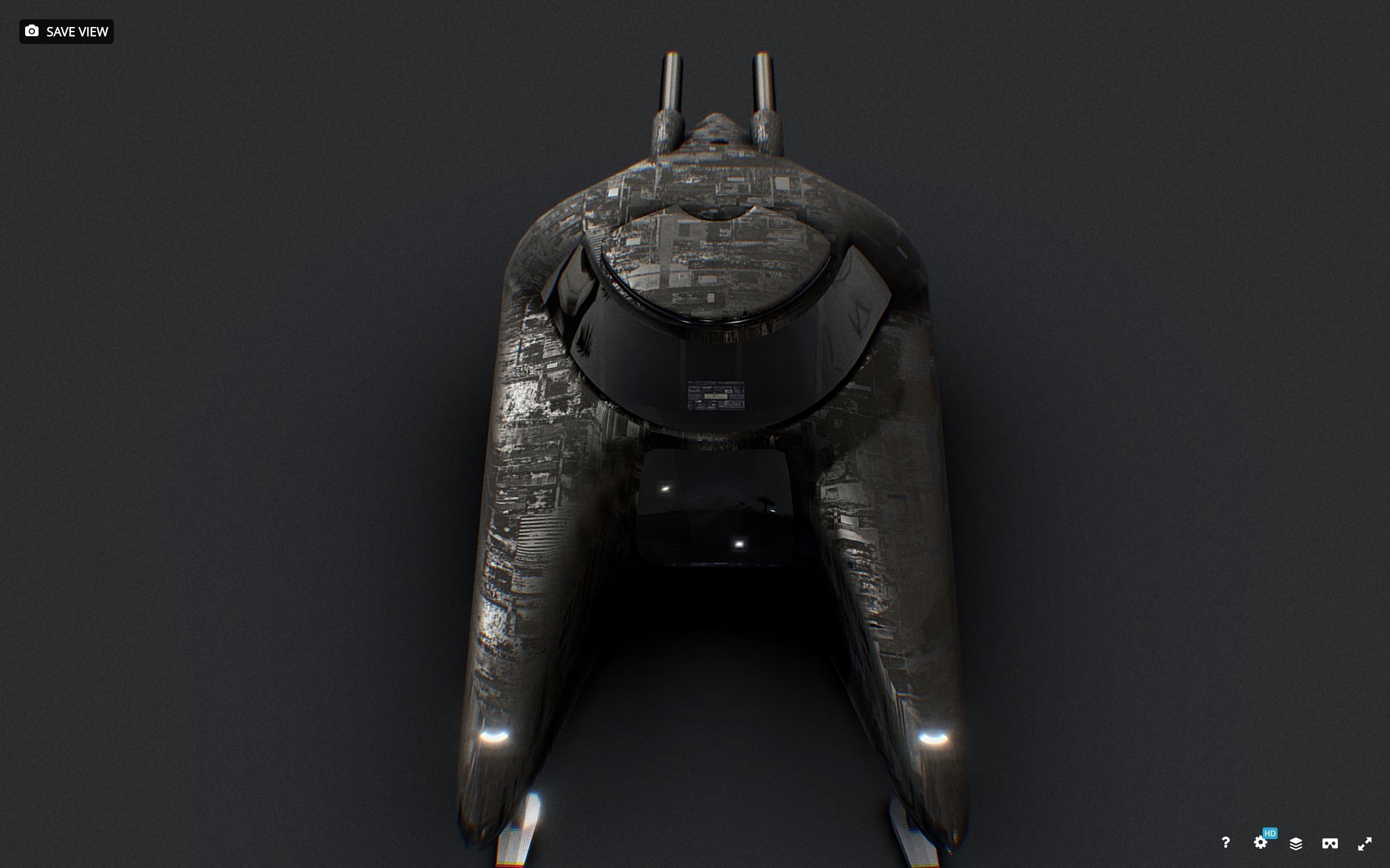 Sci-Fi Flying Vehicle Low-poly 3D model_5