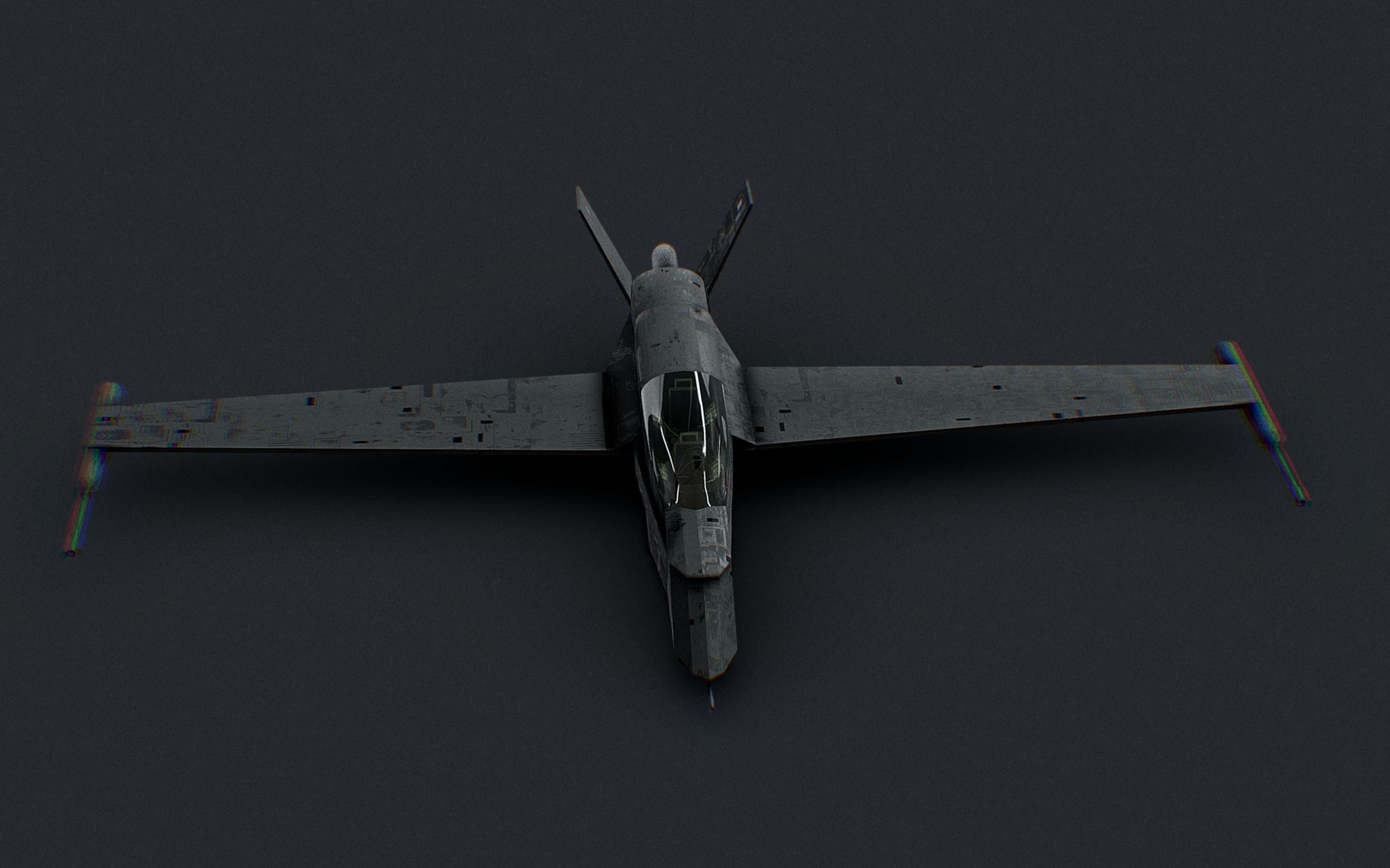 Futuristic Sci-Fi Air Force Airplane Space Ship Low-poly 3D model_4