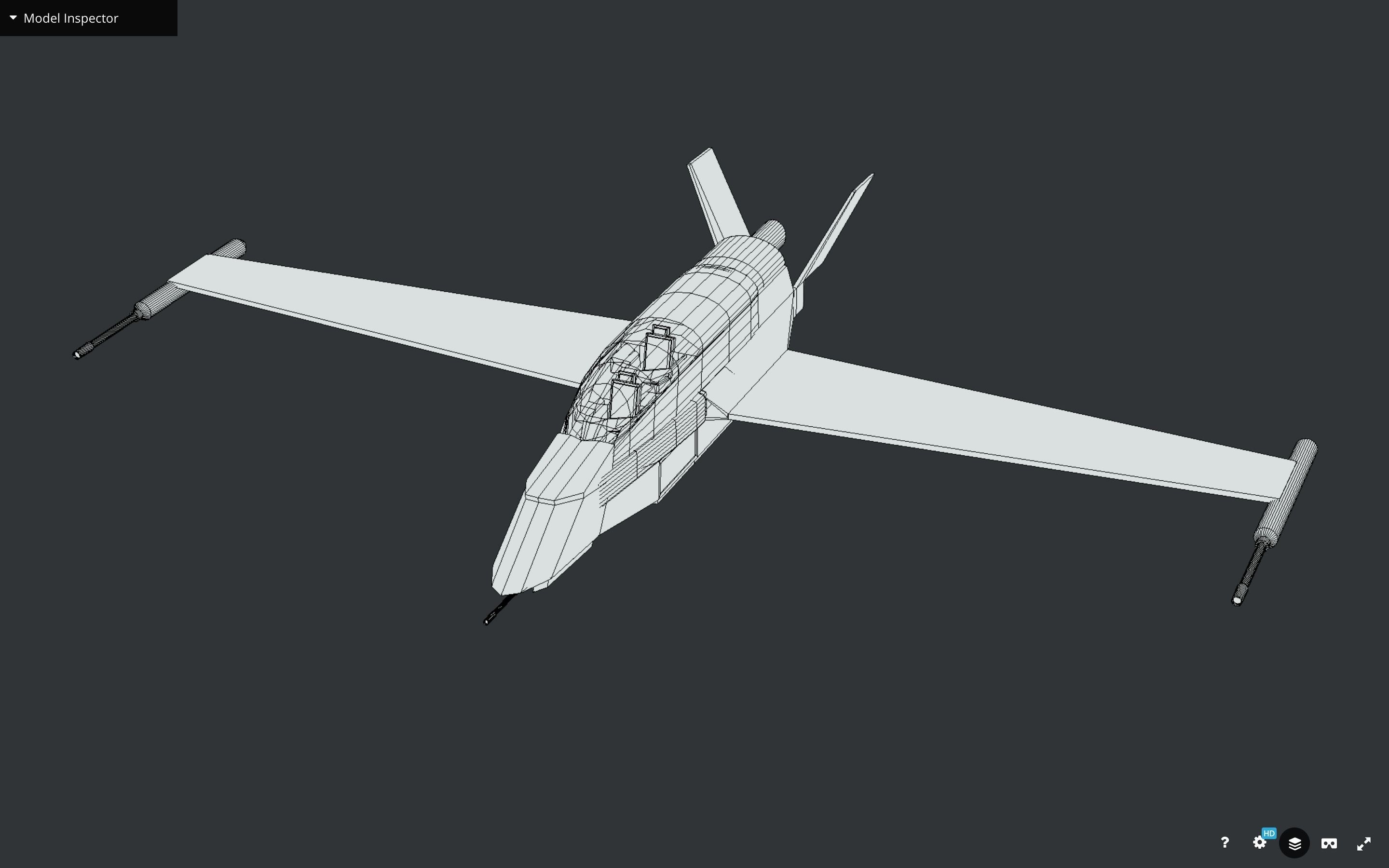 Futuristic Sci-Fi Air Force Airplane Space Ship Low-poly 3D model_11