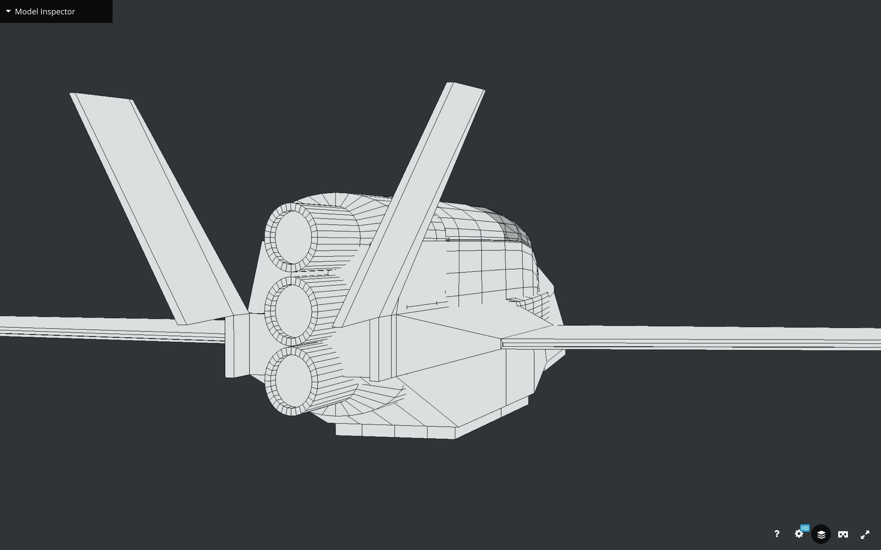 Futuristic Sci-Fi Air Force Airplane Space Ship Low-poly 3D model_14