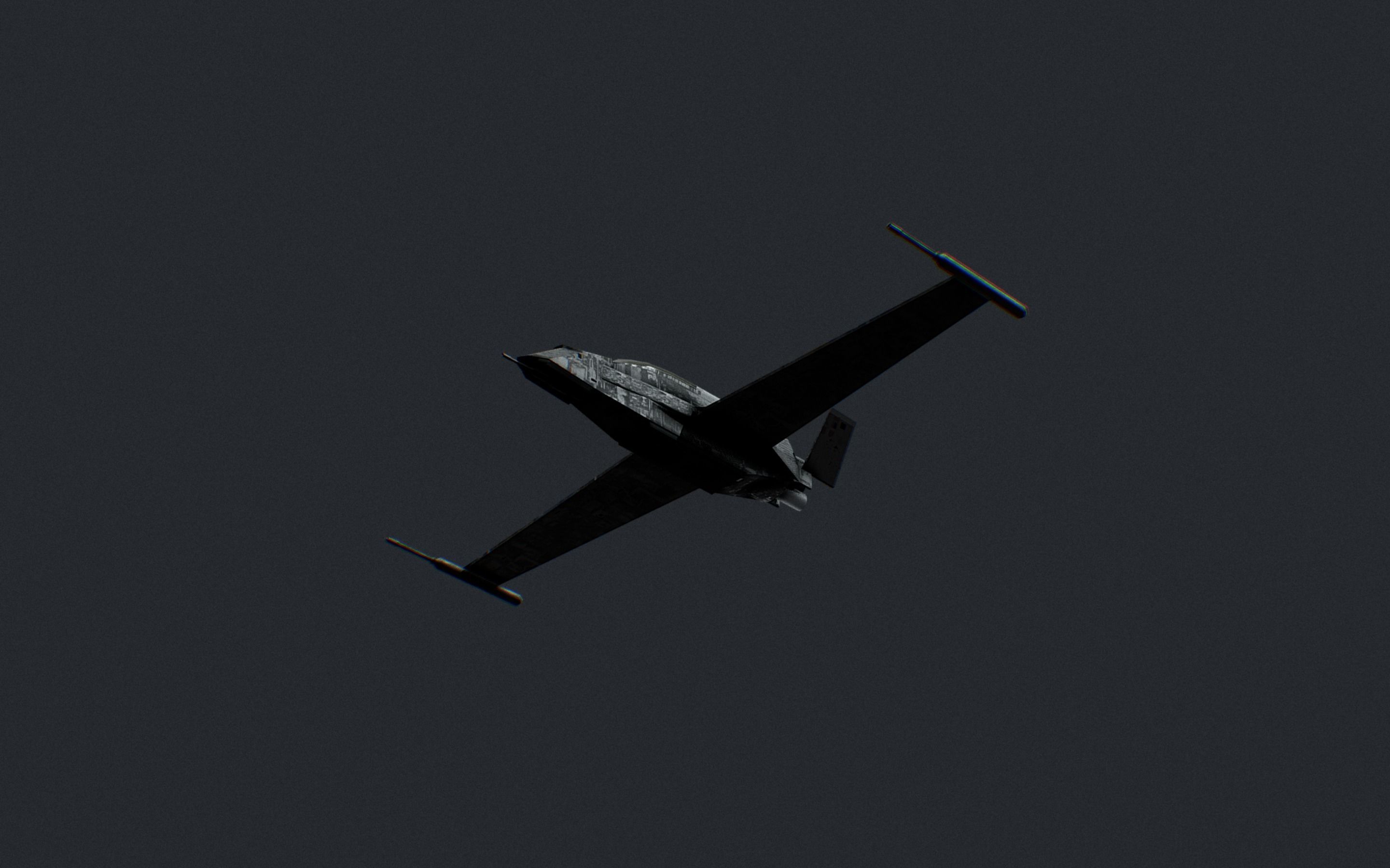 Futuristic Sci-Fi Air Force Airplane Space Ship Low-poly 3D model_6