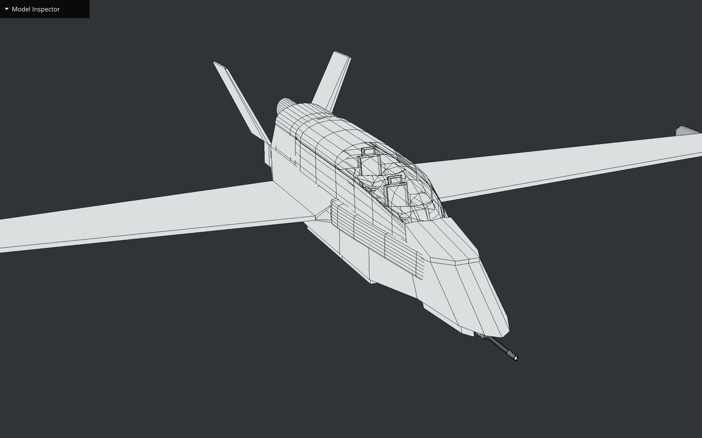 Futuristic Sci-Fi Air Force Airplane Space Ship Low-poly 3D model_12