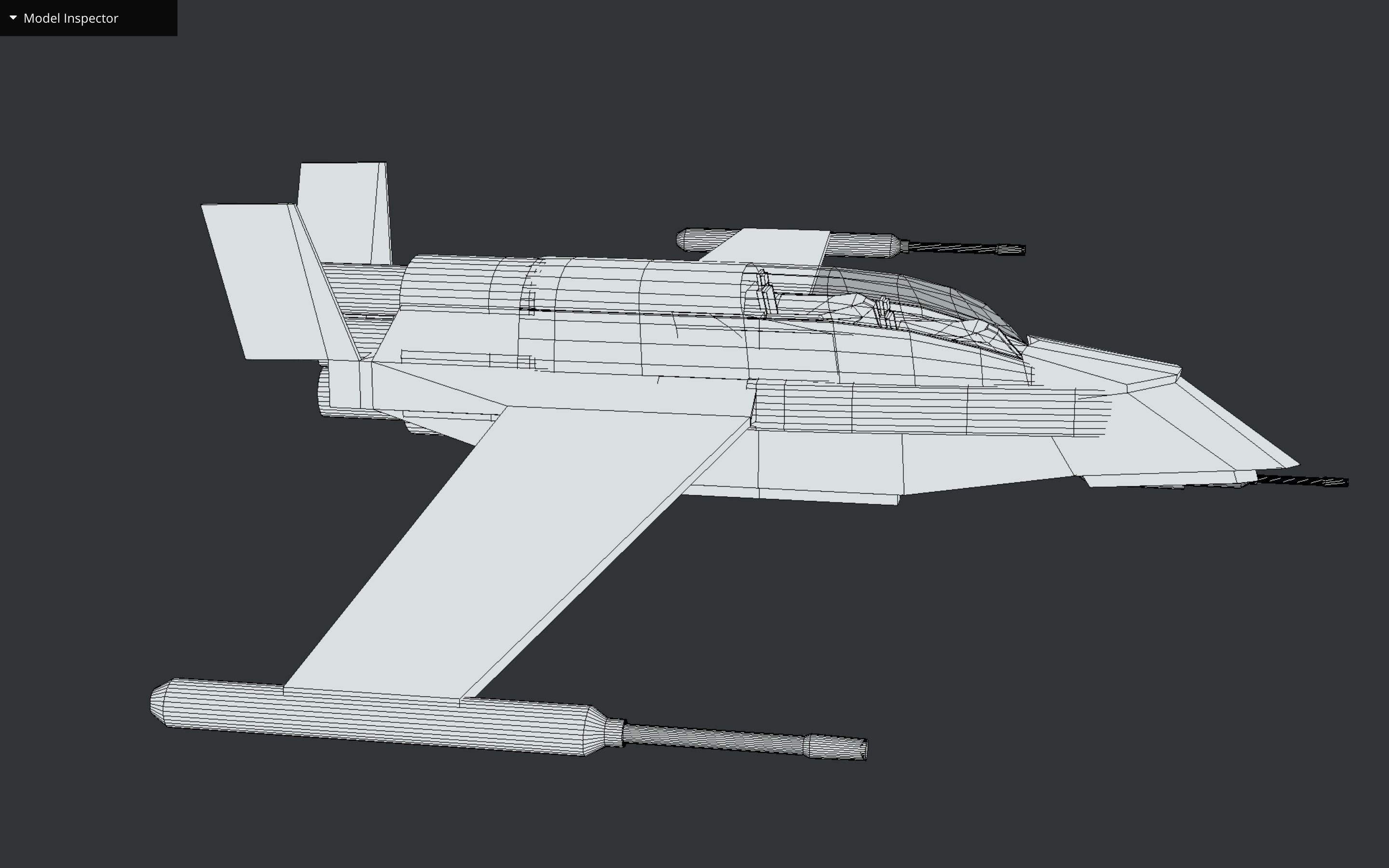 Futuristic Sci-Fi Air Force Airplane Space Ship Low-poly 3D model_13