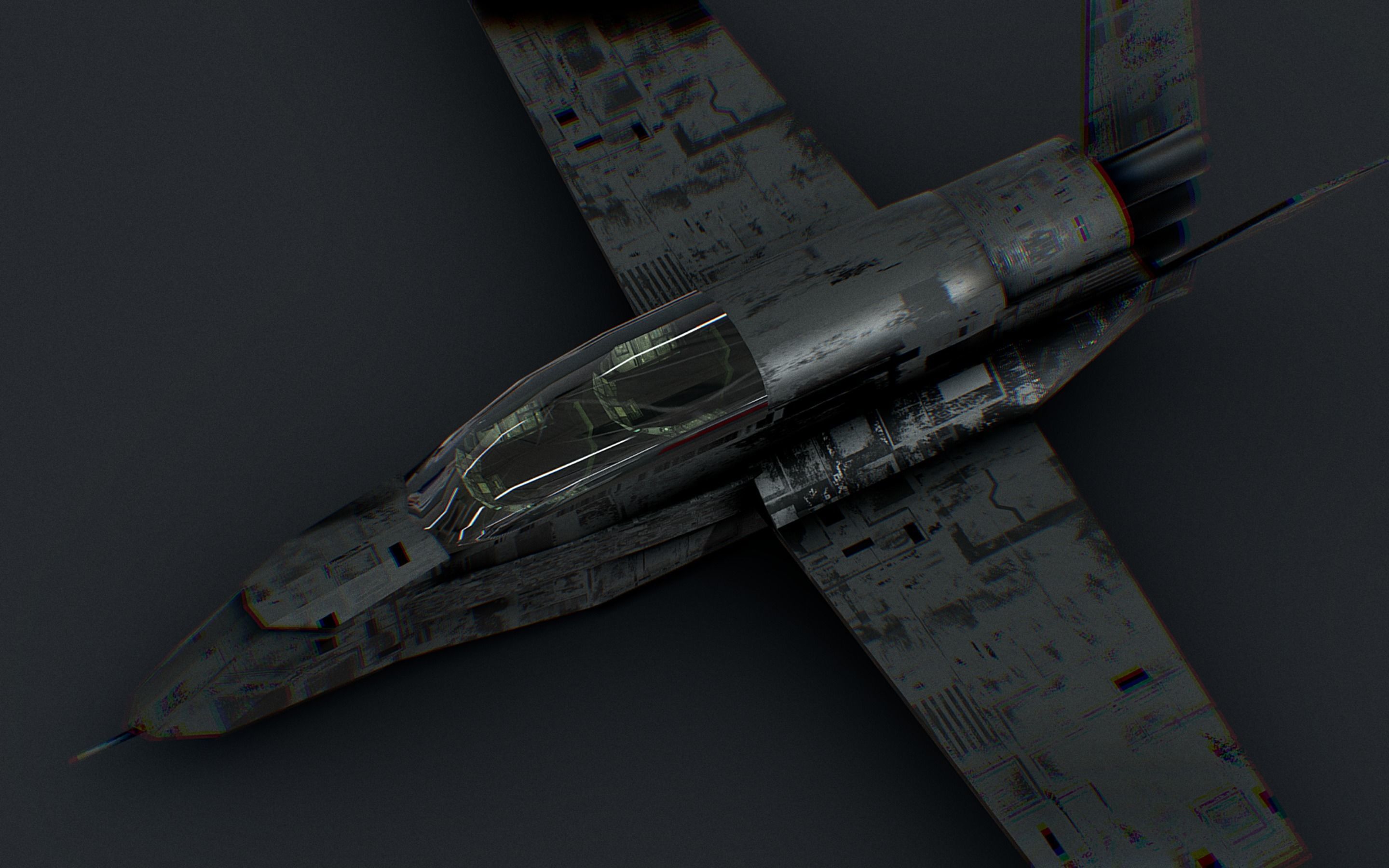 Futuristic Sci-Fi Air Force Airplane Space Ship Low-poly 3D model_2