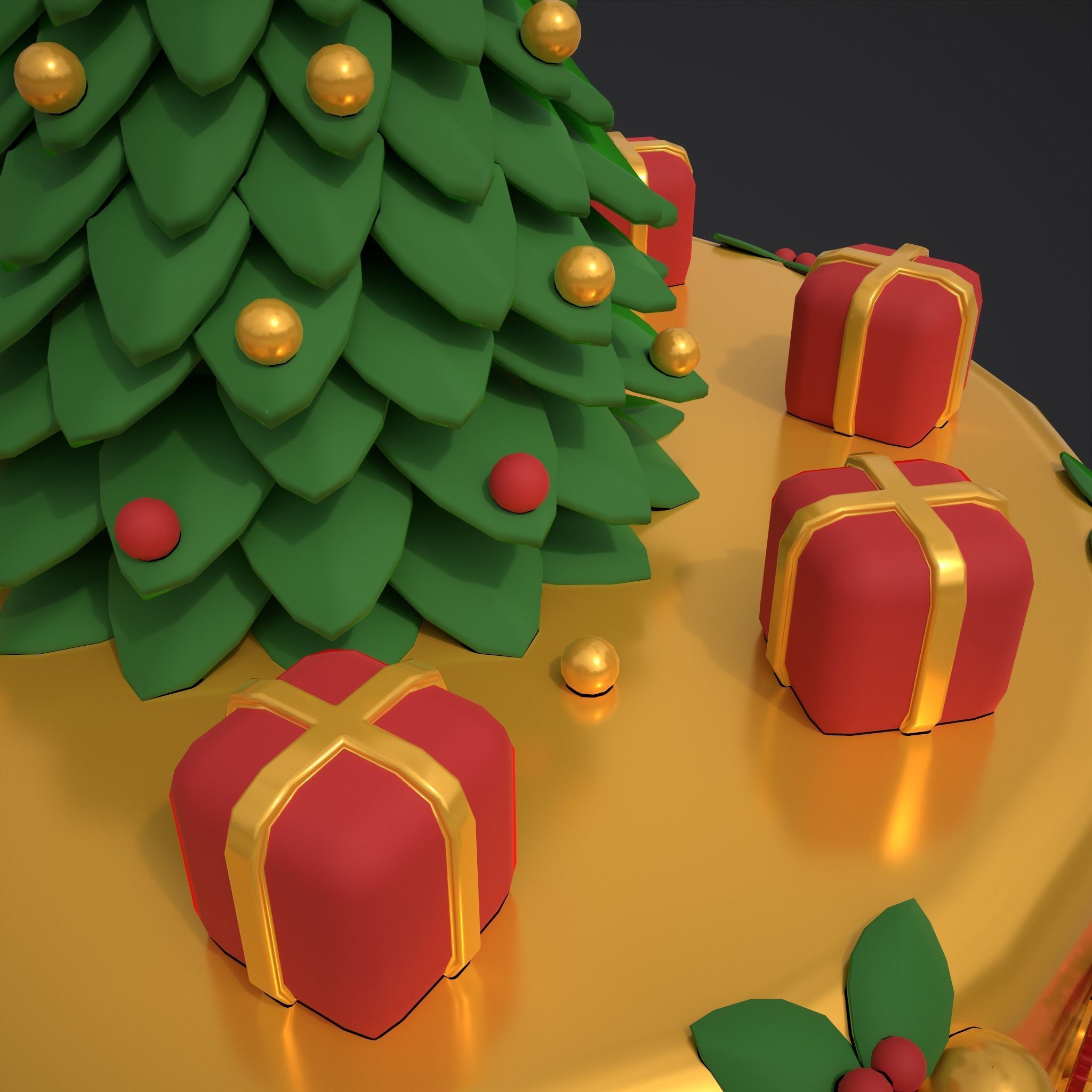 Christmas Tree Cake 3D model_13