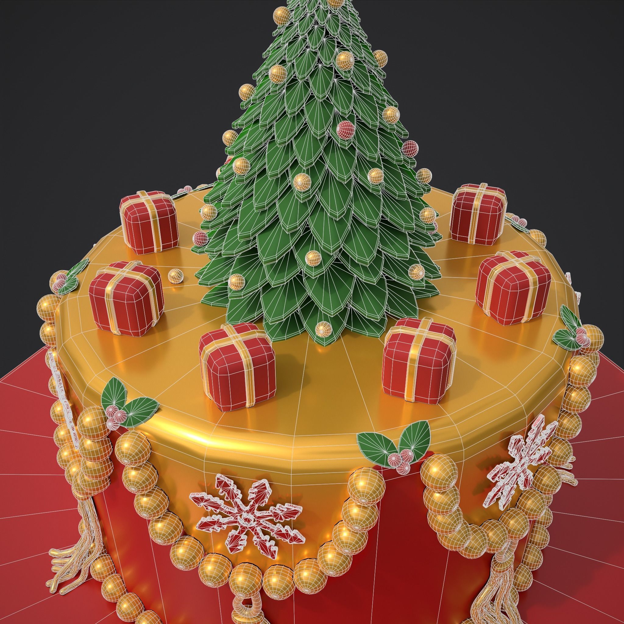 Christmas Tree Cake 3D model_18
