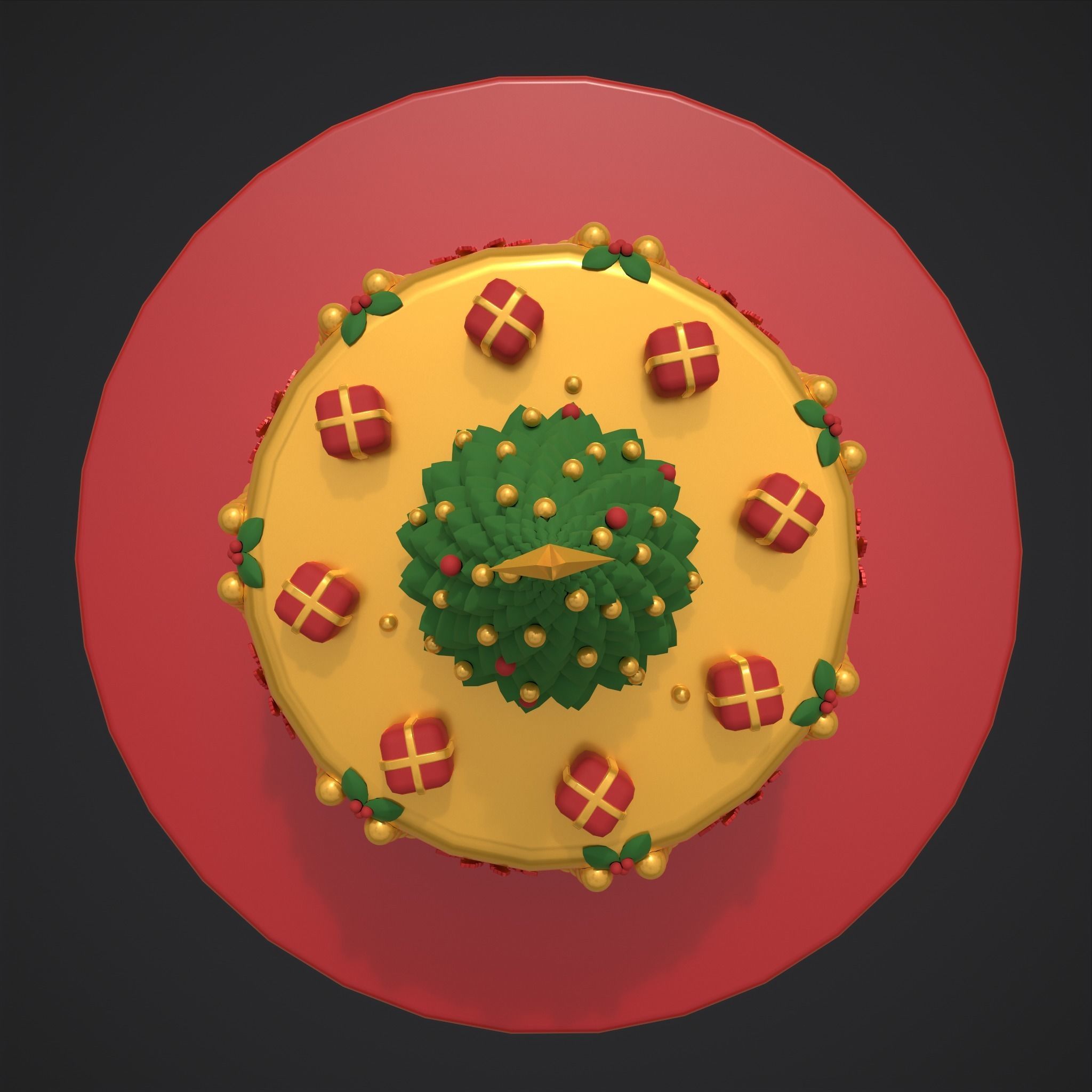 Christmas Tree Cake 3D model_9