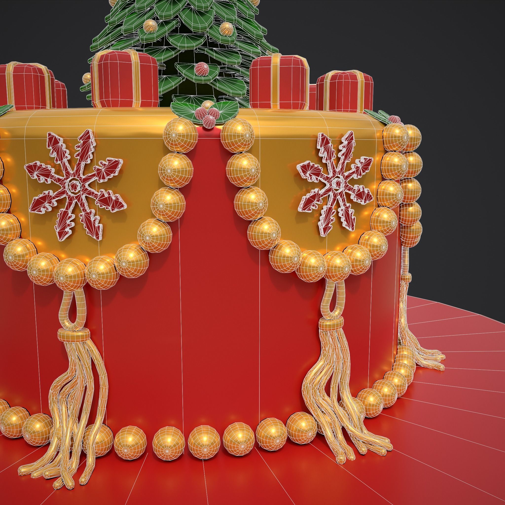 Christmas Tree Cake 3D model_8