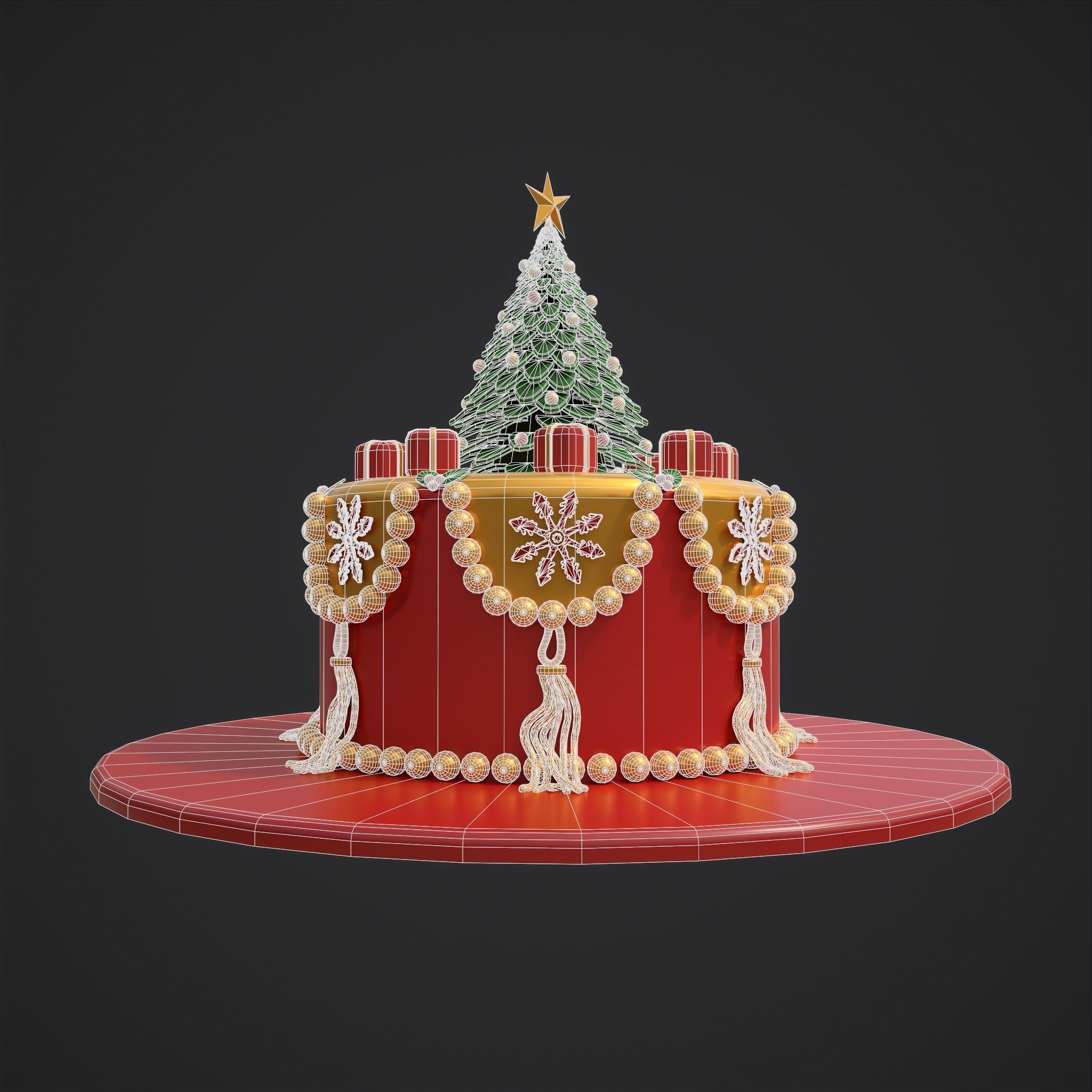 Christmas Tree Cake 3D model_16