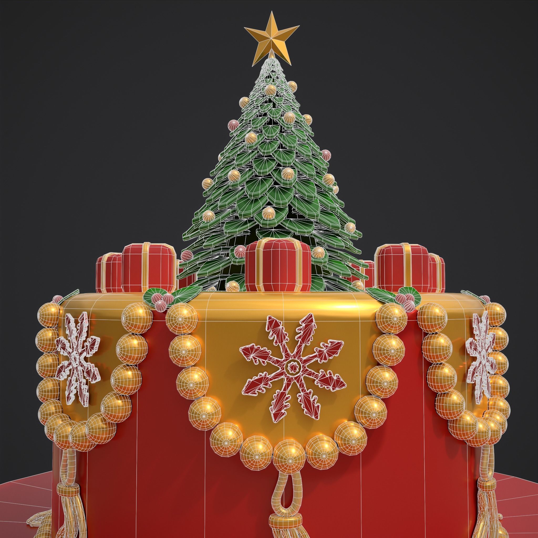 Christmas Tree Cake 3D model_30