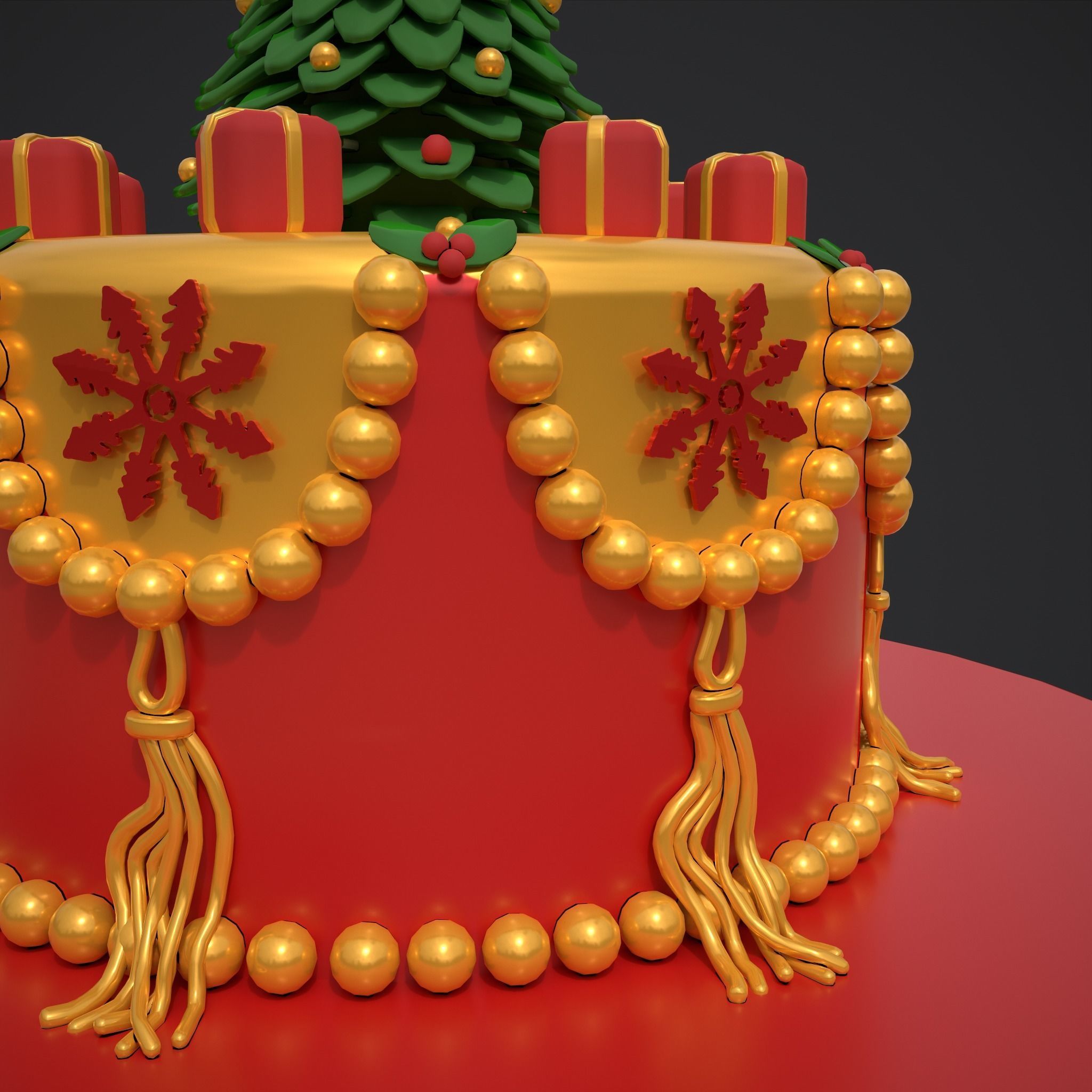 Christmas Tree Cake 3D model_7