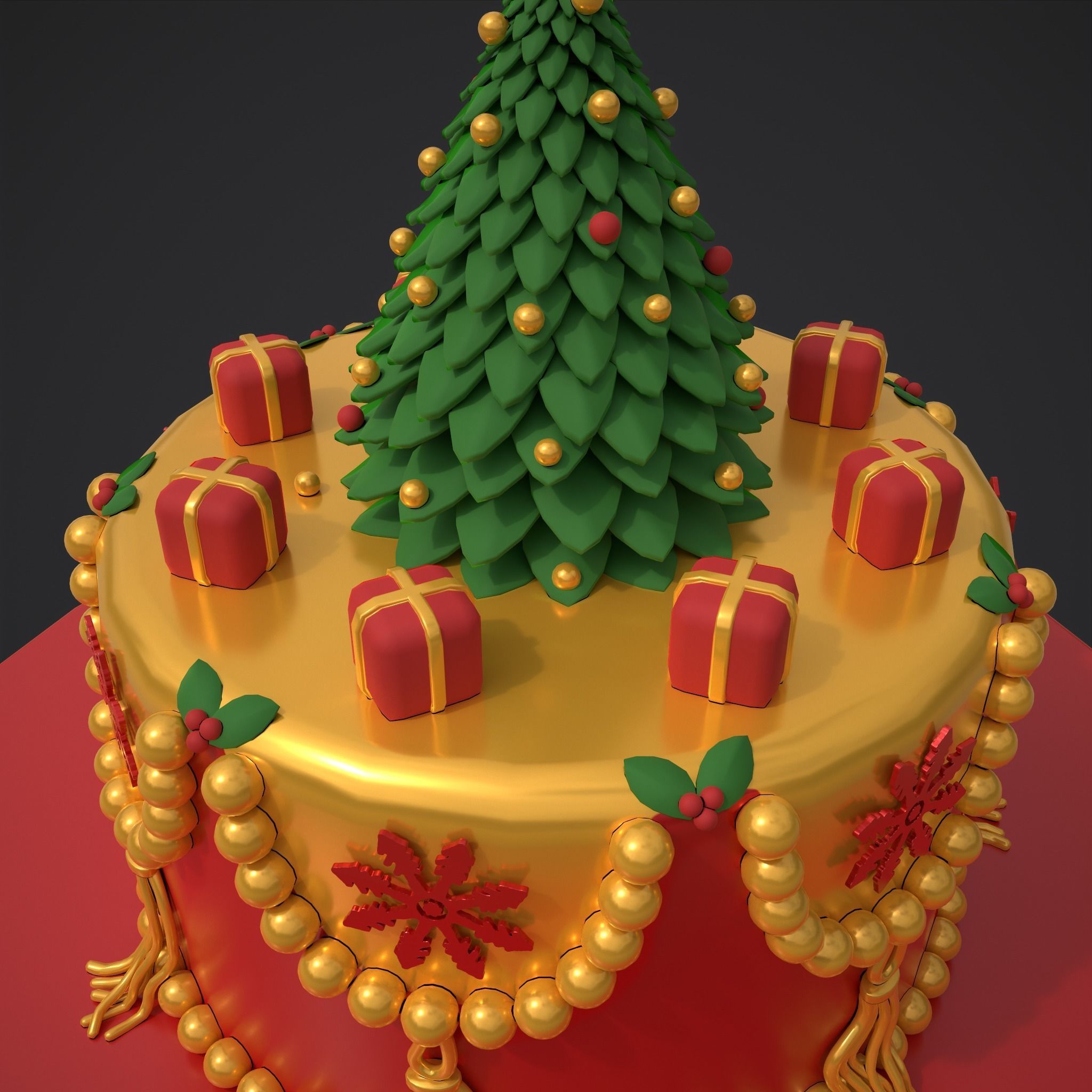 Christmas Tree Cake 3D model_17