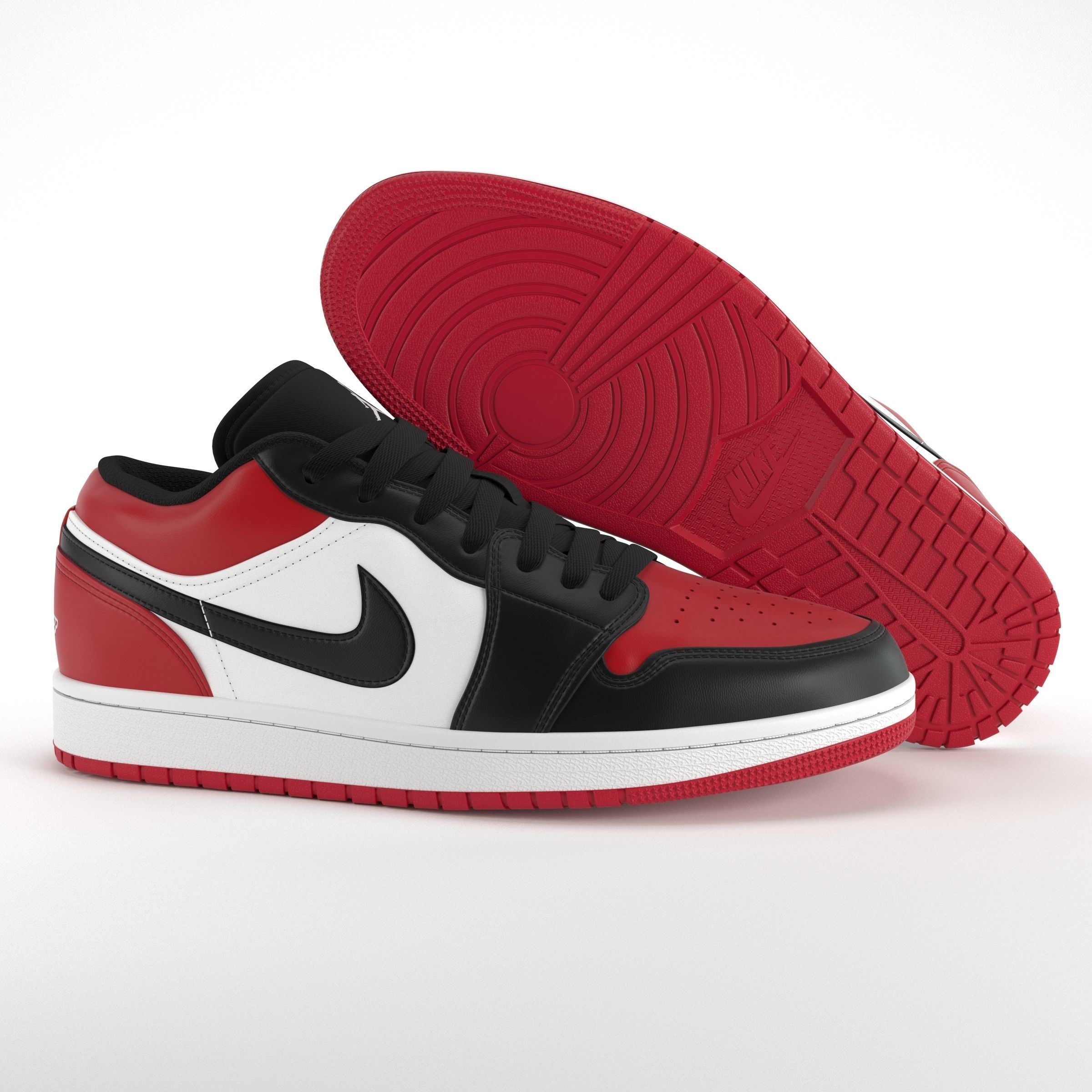 Jordan 1 Low Bred Toe PBR Low-poly 3D model_7