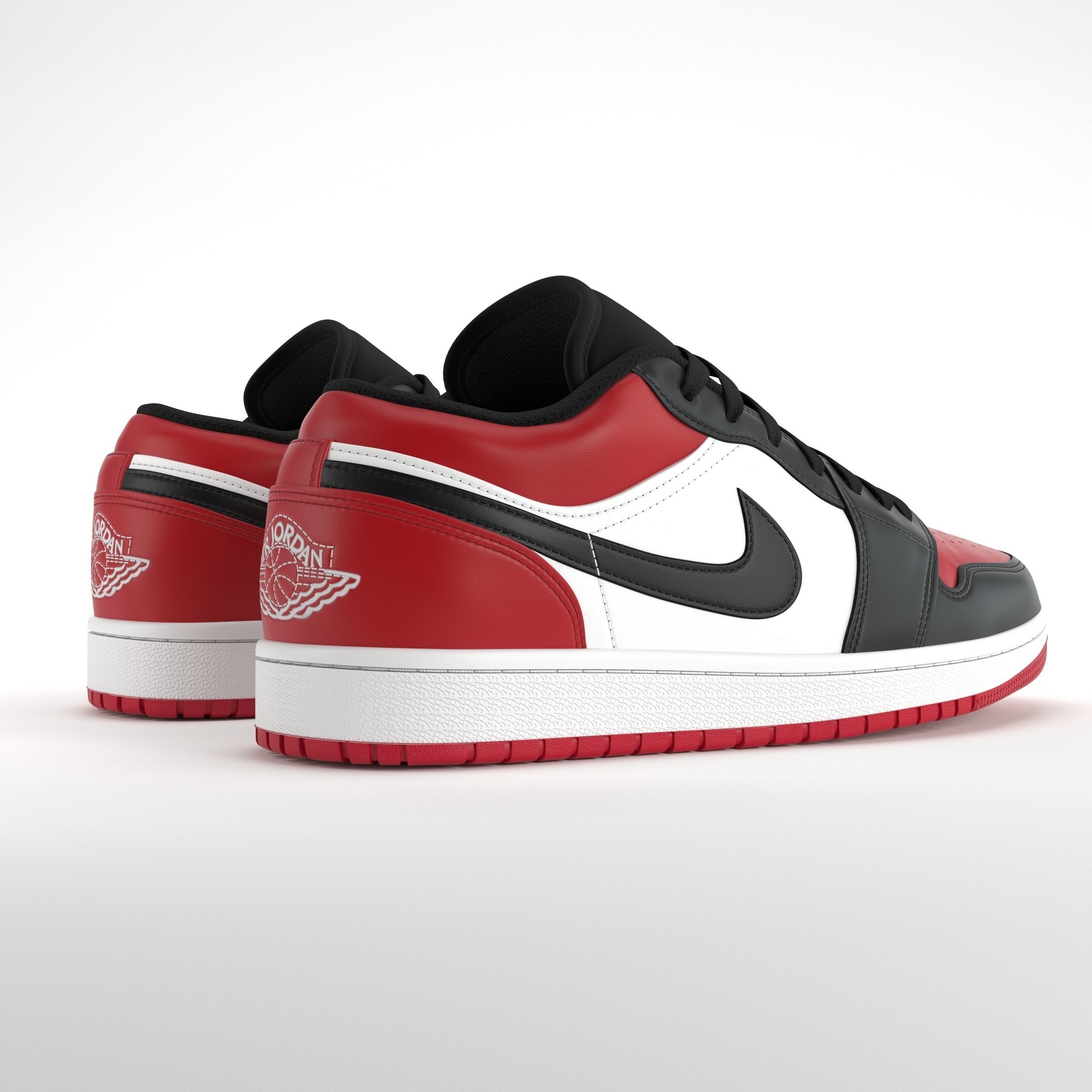 Jordan 1 Low Bred Toe PBR Low-poly 3D model_1