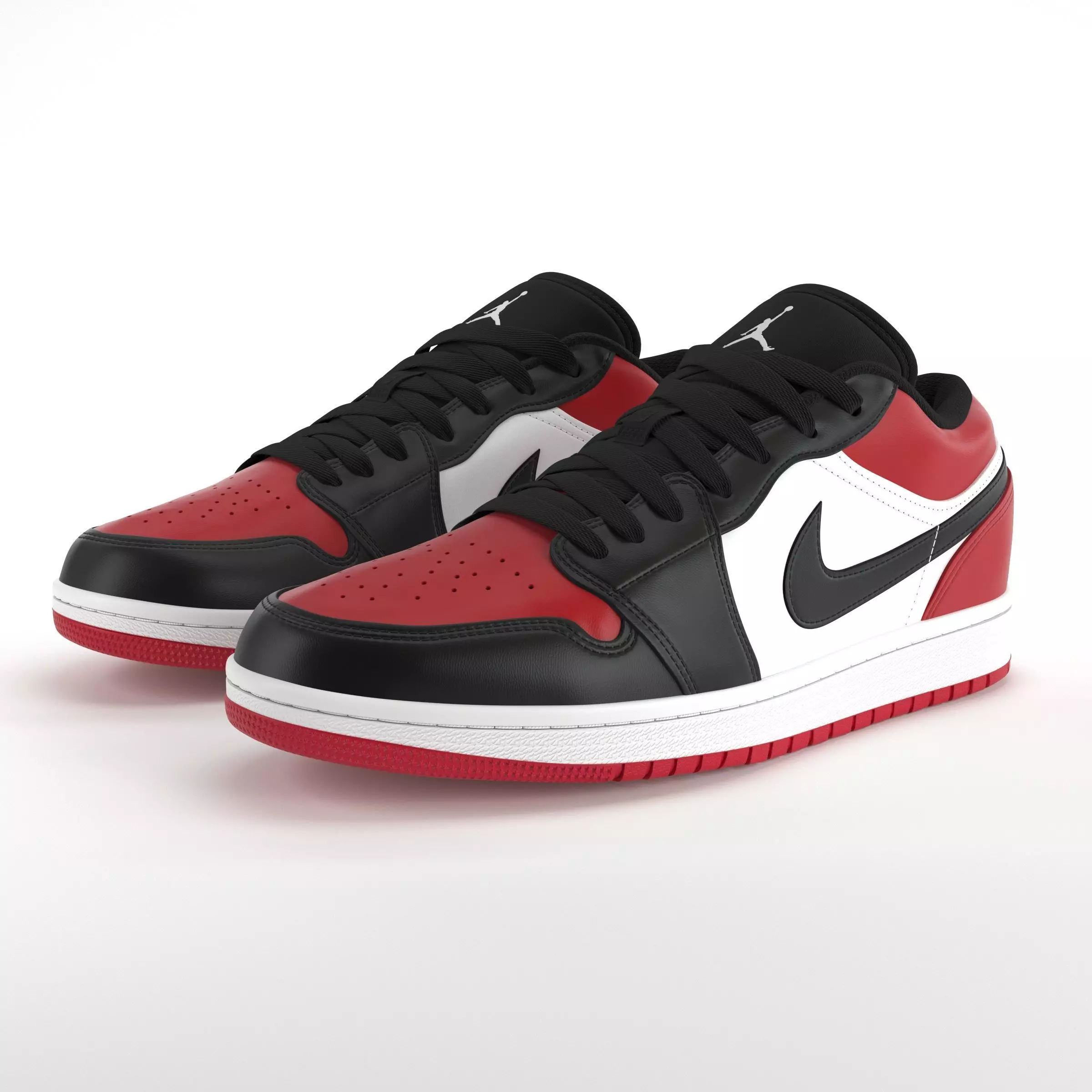 Jordan 1 Low Bred Toe PBR Low-poly 3D model_0