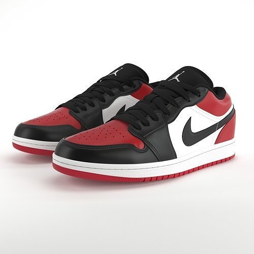 Jordan 1 Low Bred Toe PBR  Low-poly 3D model