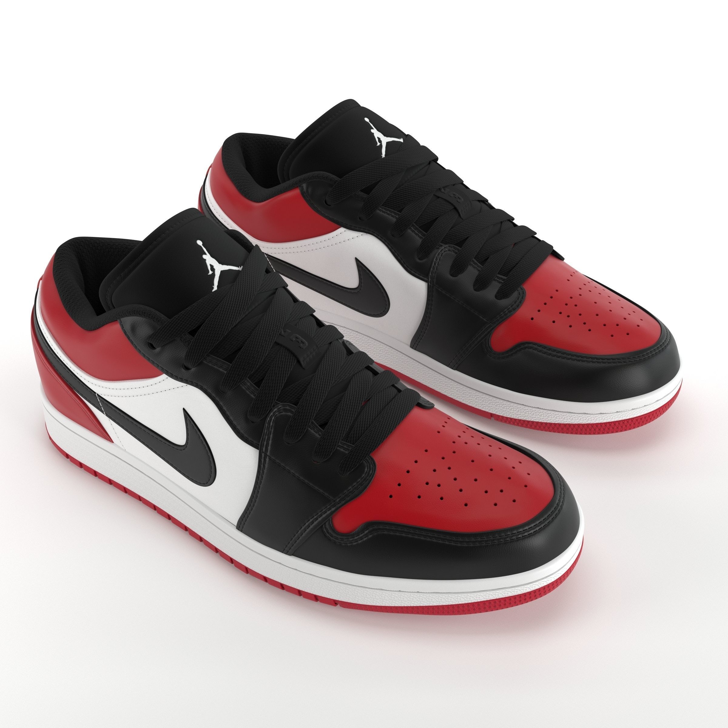Jordan 1 Low Bred Toe PBR Low-poly 3D model_4
