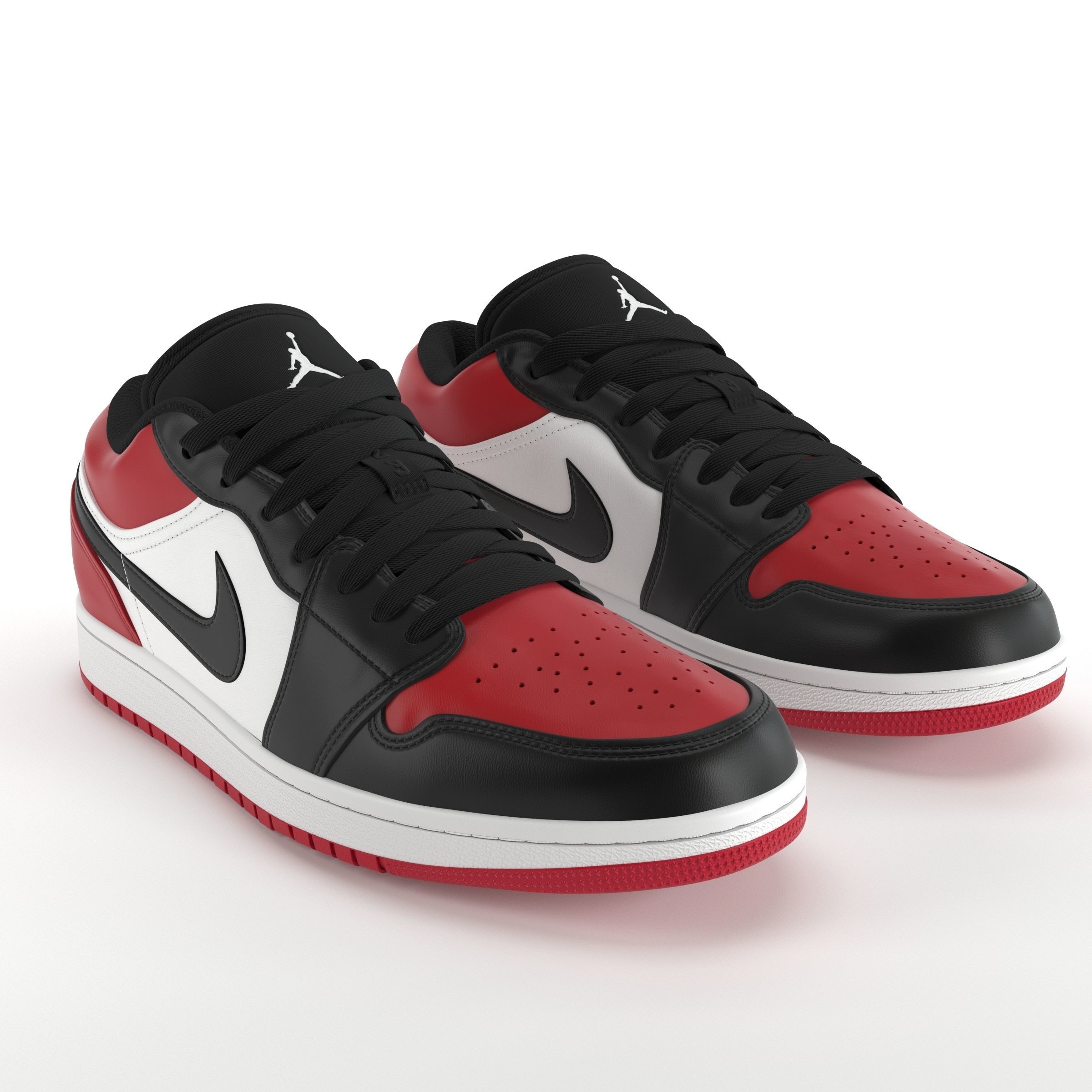 Jordan 1 Low Bred Toe PBR Low-poly 3D model_3