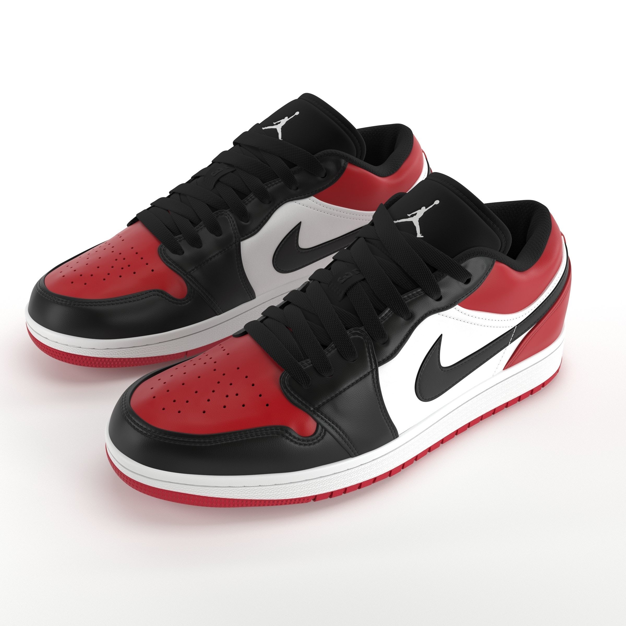 Jordan 1 Low Bred Toe PBR Low-poly 3D model_5