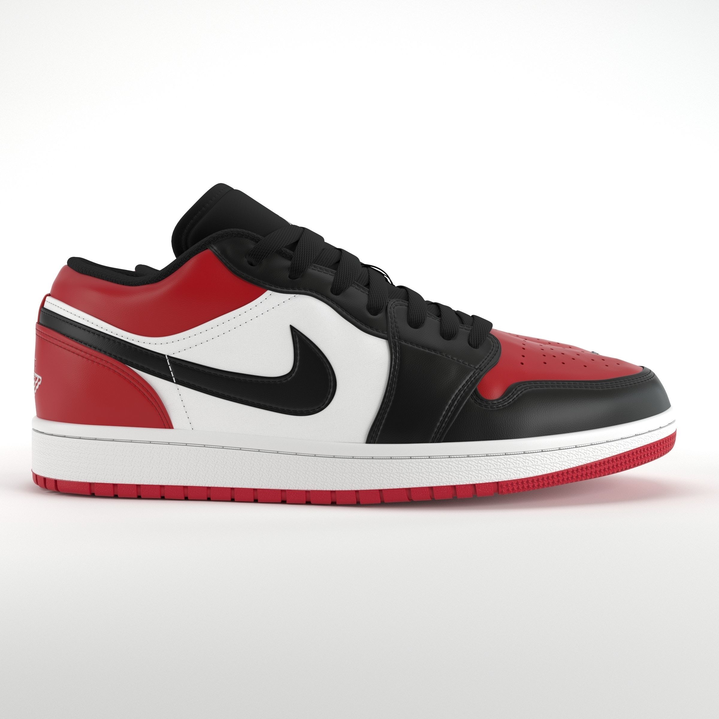 Jordan 1 Low Bred Toe PBR Low-poly 3D model_2