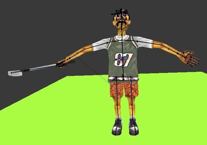 Cartoon Golfer Low-poly 3D model_10