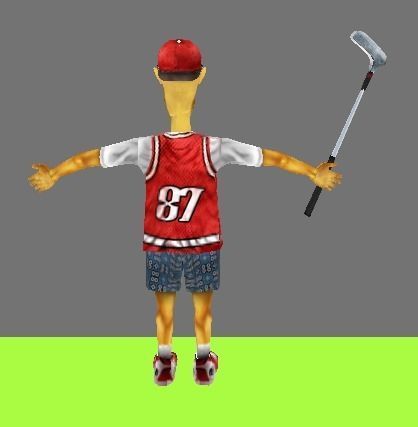 Cartoon Golfer Low-poly 3D model_15