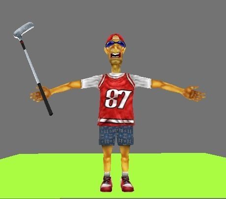Cartoon Golfer Low-poly 3D model_14