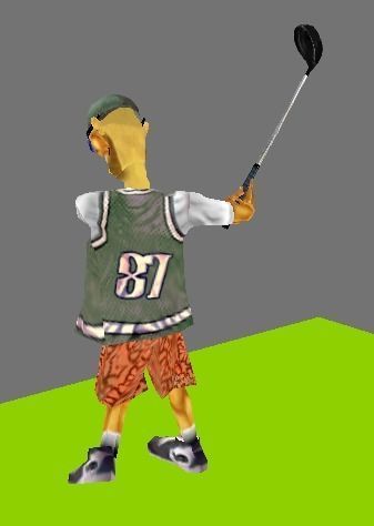 Cartoon Golfer Low-poly 3D model_8