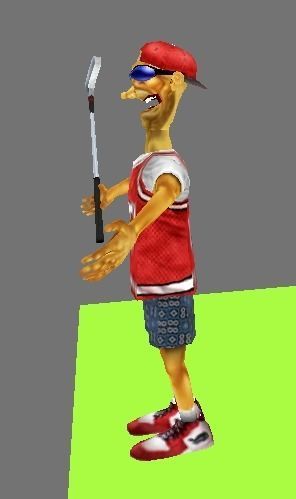 Cartoon Golfer Low-poly 3D model_16